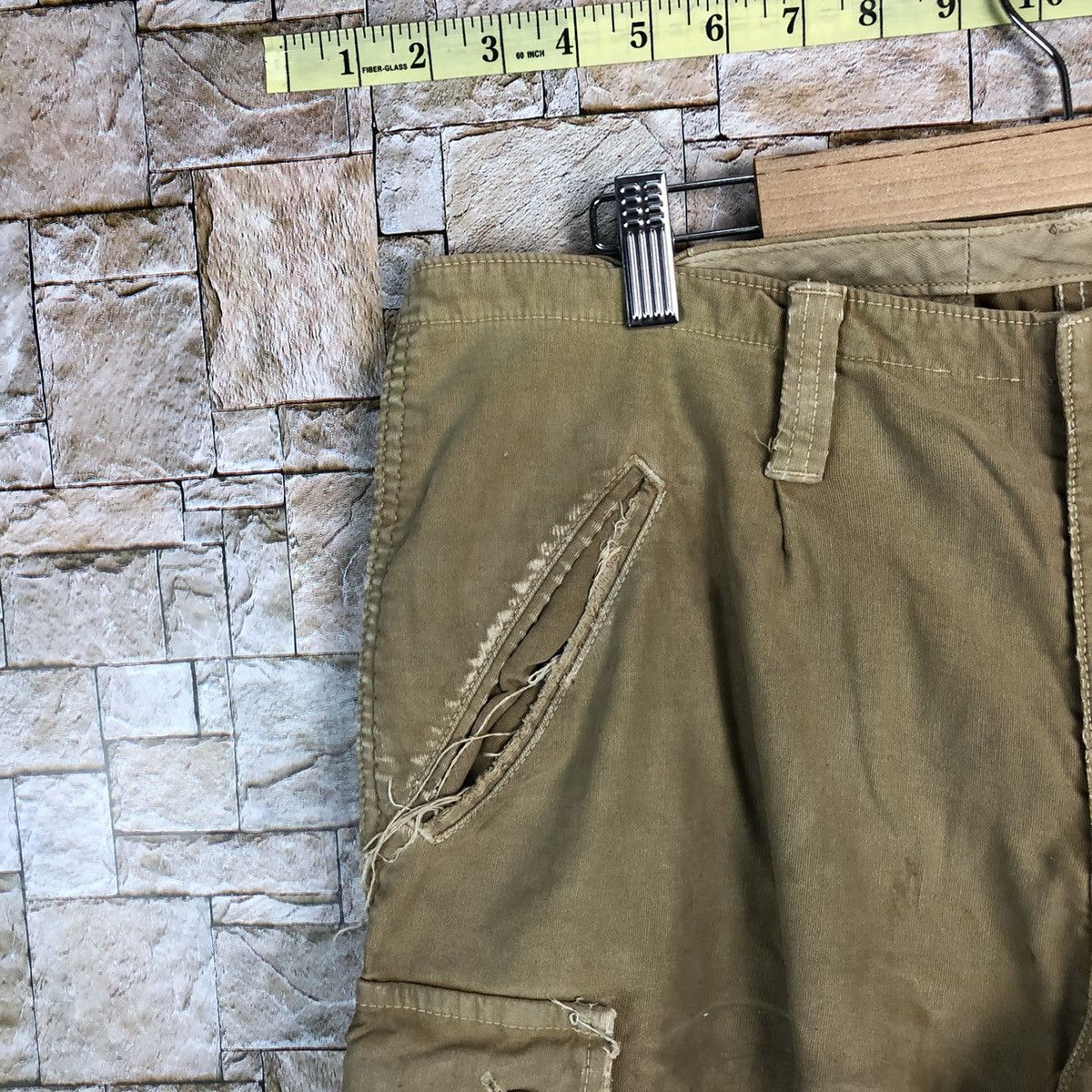HOLLYWOOD RANCH MARKET D HRM Hollywood Ranch Market Brown ripped cargo Pants #A350 Size US 32 / EU 48 - 8 Thumbnail