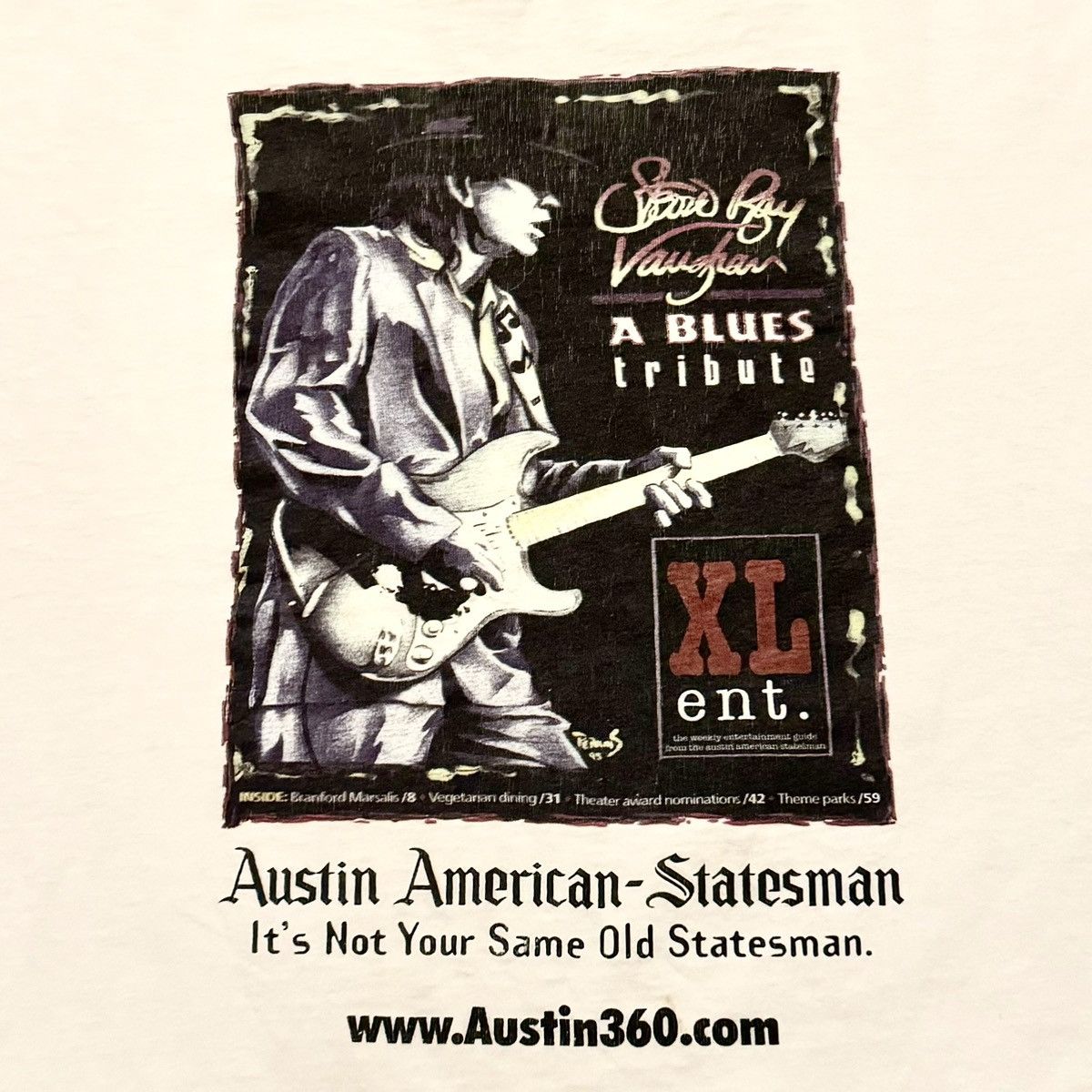 Band Tees VINTAGE STEVIE RAY VAUGHN AUSTIN TEE! Size US XL / EU 56 / 4 - 1 Thumbnail
