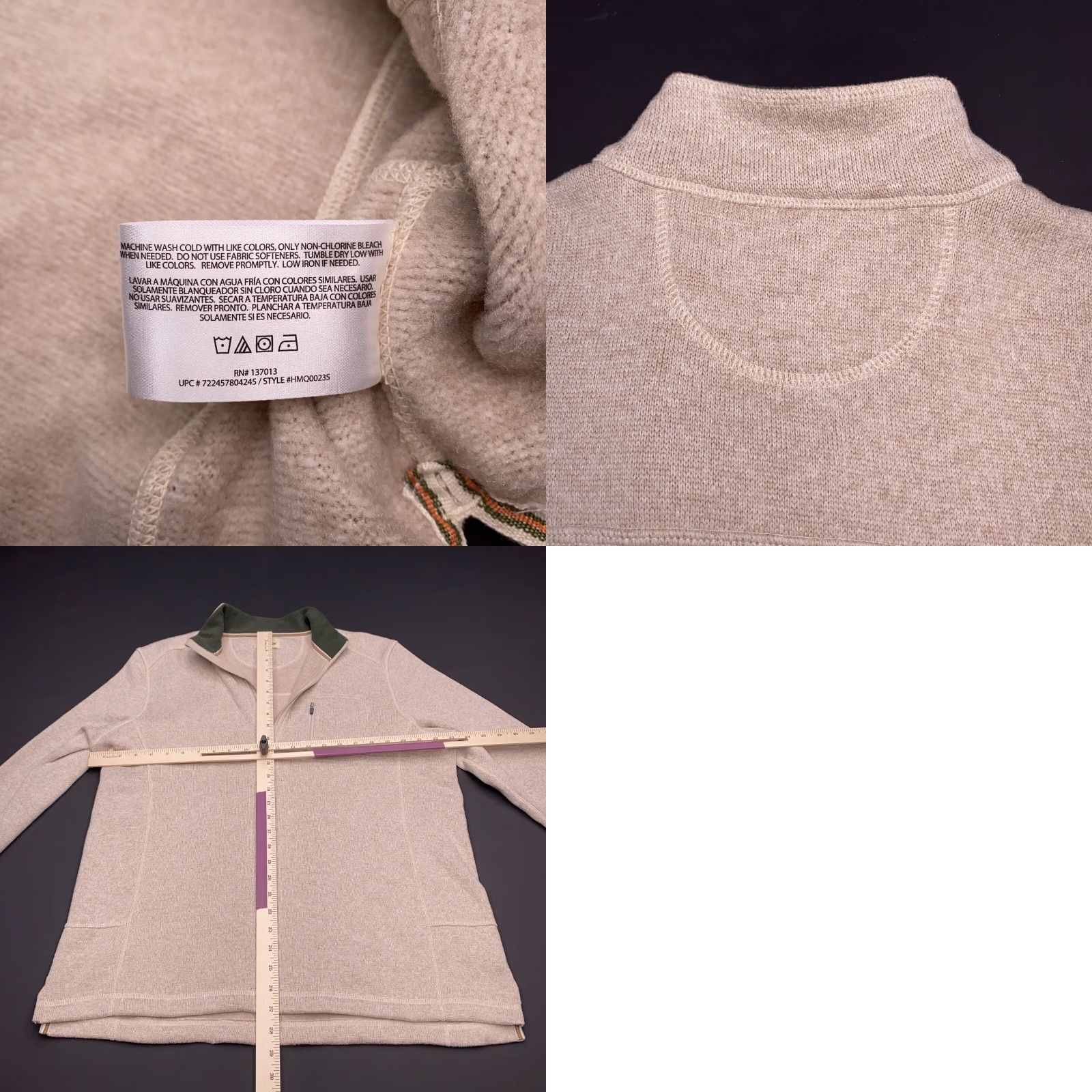 Vintage Woolrich Mens Fleece Sweater Large Beige 1/4 Zip Outdoor Size US L / EU 52-54 / 3 - 8 Thumbnail