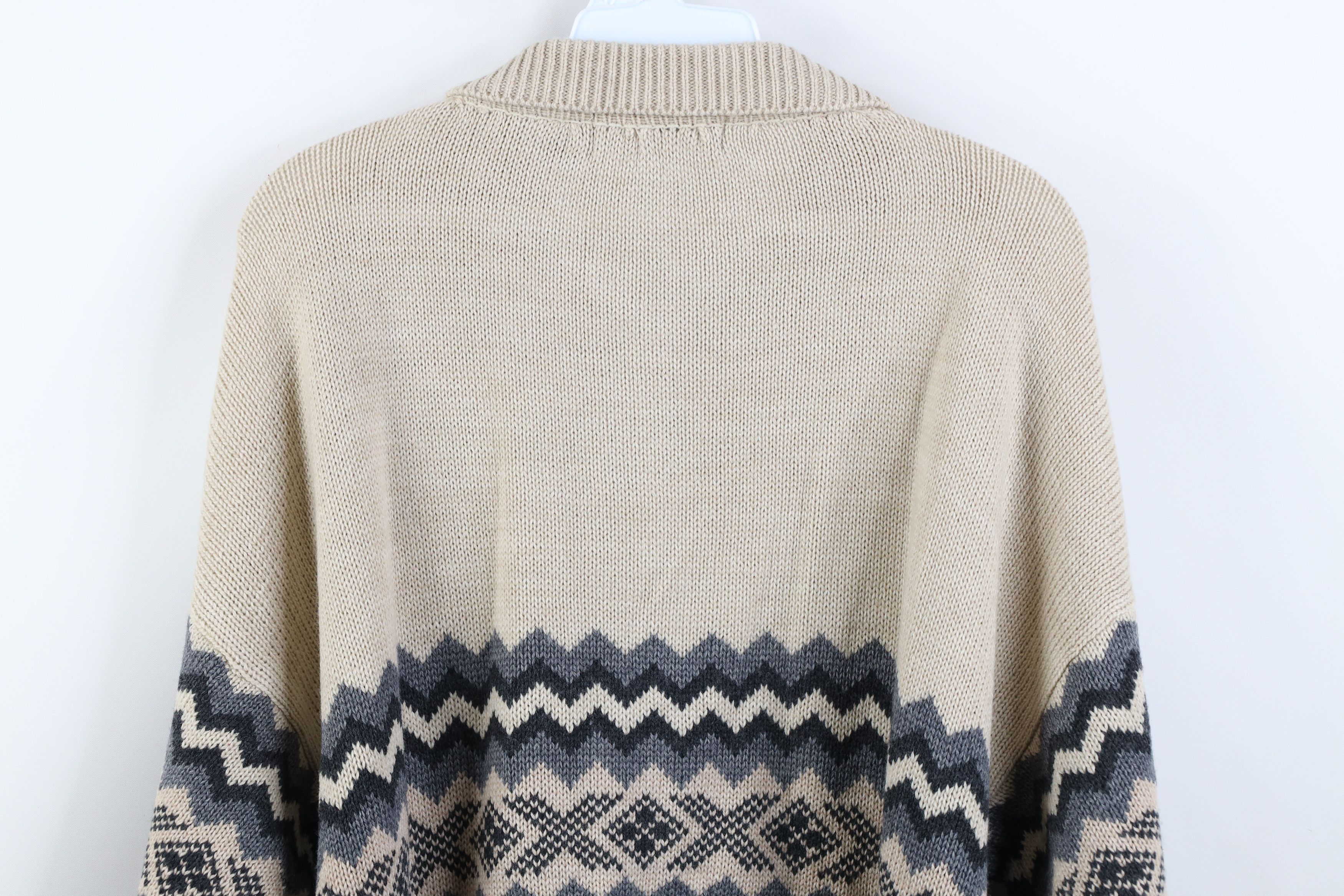 Vintage Vintage 90s Streetwear Full Zip Collared Cardigan Sweater Size US XL / EU 56 / 4 - 12 Thumbnail