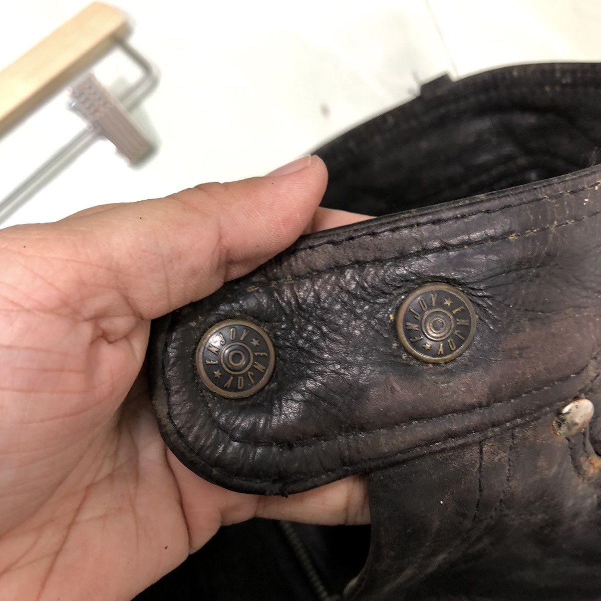 Genuine Leather 🔥Rare Bondage Genuine Leather Pants Issey Miyake Japan Size US 28 / EU 44 - 10 Thumbnail