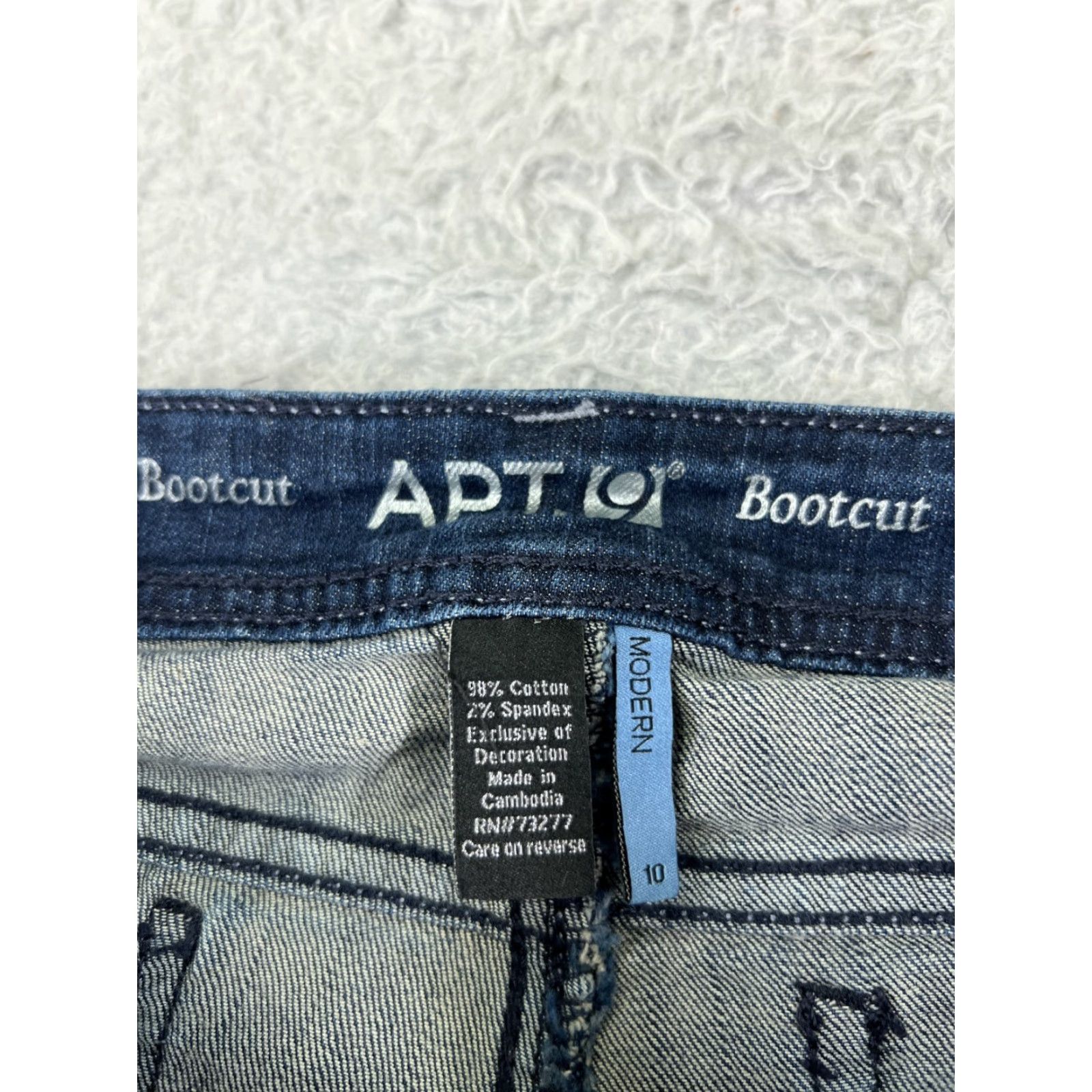Apt. 9 Apt. 9 Jeans Womens 10 Blue Denim Bootcut Embellished Cotton Blend Stretch Pants-? Size 32" / US 10 / IT 46 - 7 Thumbnail