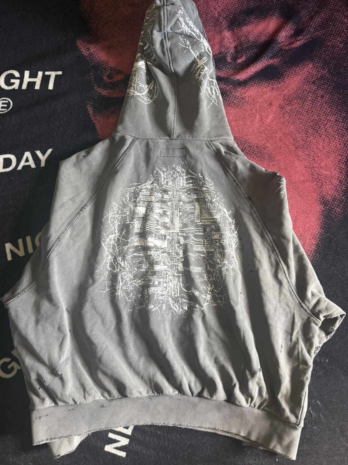 Somar Thrashed Tetsuo Hoodie in Gray, Men's (Size L) — image 3 of 5