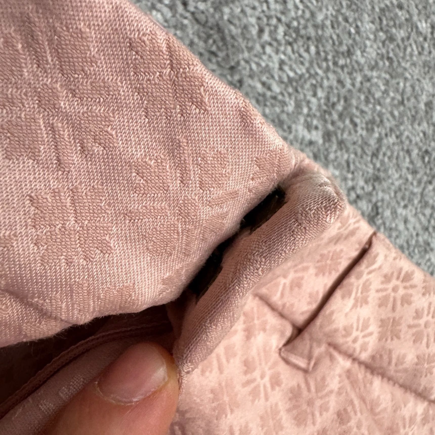 Old Navy Old Navy Pixie Mid Rise Ankle Trouser Pants Womens 14 Pink Geometric Jacquard Cotton Blend Size 36" / US 14 / IT 50 - 5 Thumbnail
