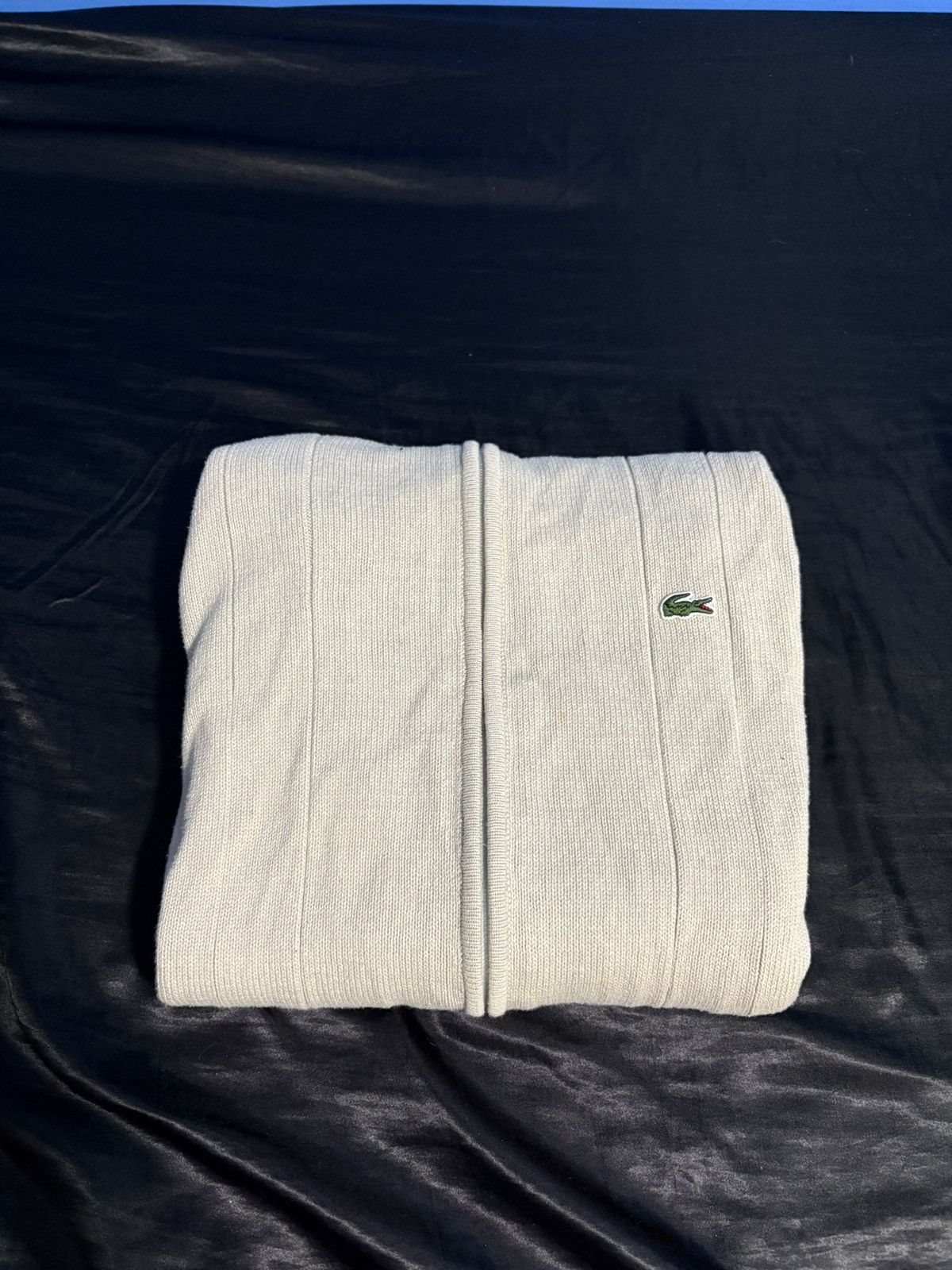 Lacoste Vintage Lacoste Cream Full-Zip Knit Sweater Size US M / EU 48-50 / 2 - 1 Thumbnail
