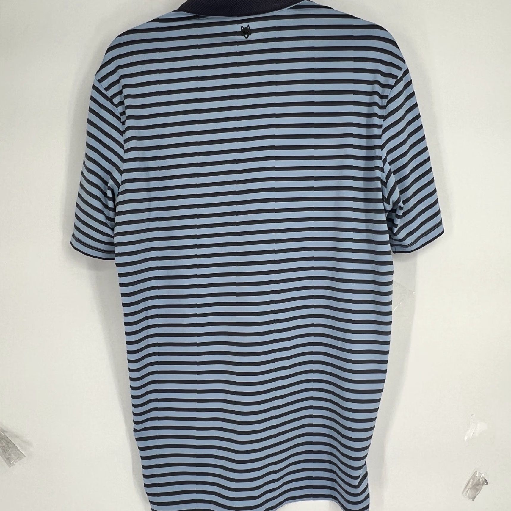 Vintage Greyson Polo Shirt Mens M Blue Stripe Logo Wolf Golf Performance Shirt Size US M / EU 48-50 / 2 - 6 Thumbnail