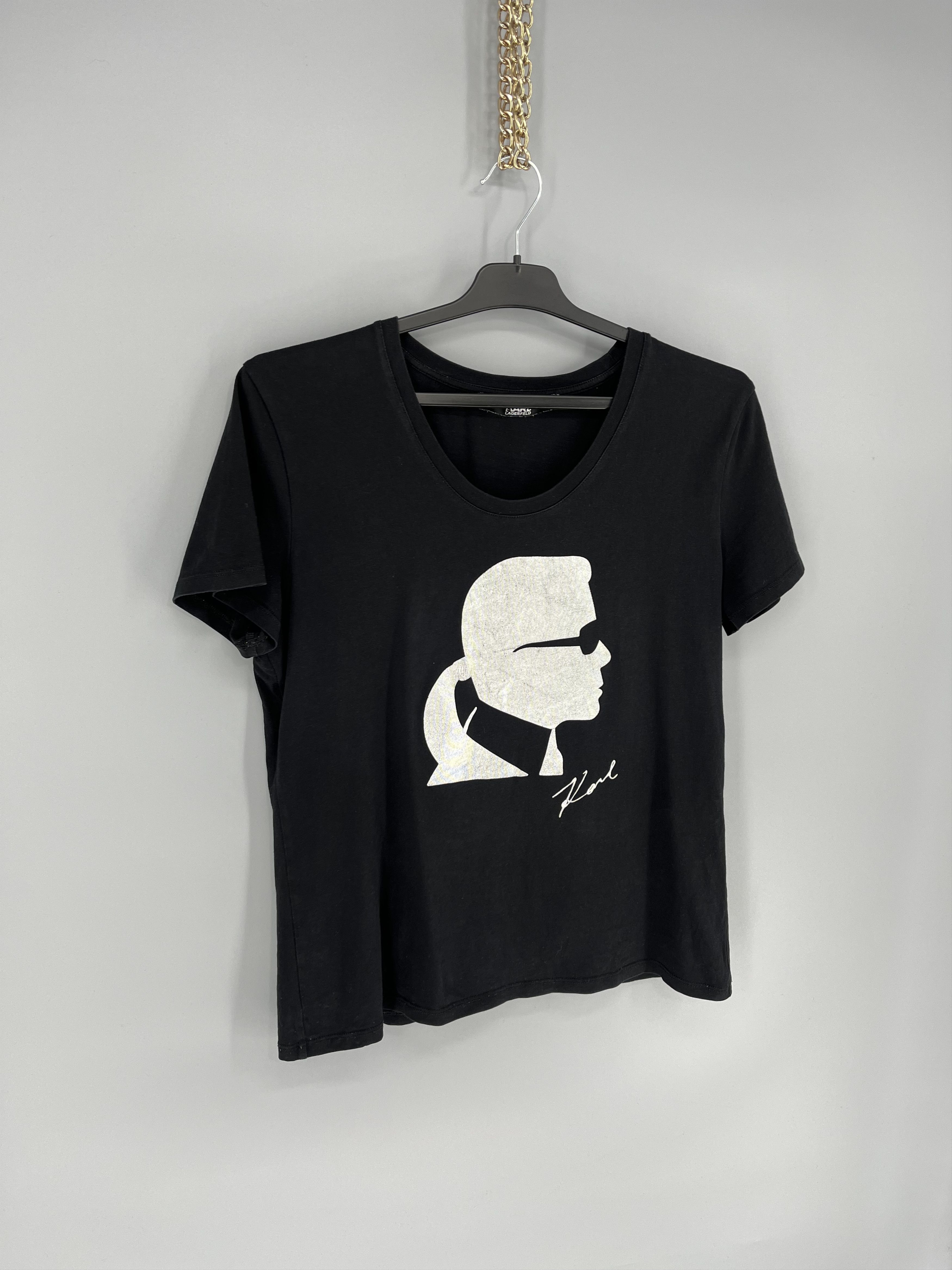 Karl Lagerfeld Karl Lagerfeld Paris Logo T Shirt Black Womens Size L Size L / US 10 / IT 46 - 2 Thumbnail