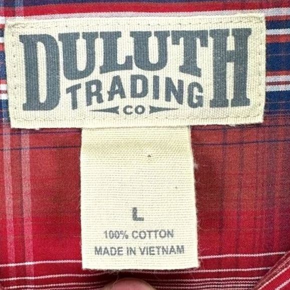 Duluth Trading Company Duluth Trading Co. Button Up Shirt Men Large Red Plaid Cotton Short Sleeve Button-Down Shirt Size US L / EU 52-54 / 3 - 3 Thumbnail
