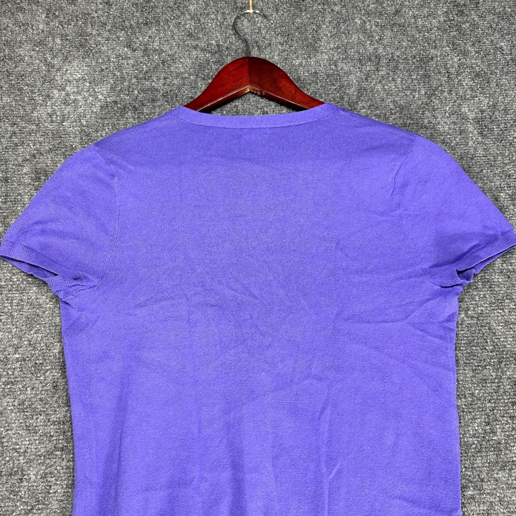 J.Crew J.CREW Sweater Womens XS Purple Cotton Cardigan Cap Sleeve V-Neck Button Size XS / US 0-2 / IT 36-38 - 7 Thumbnail