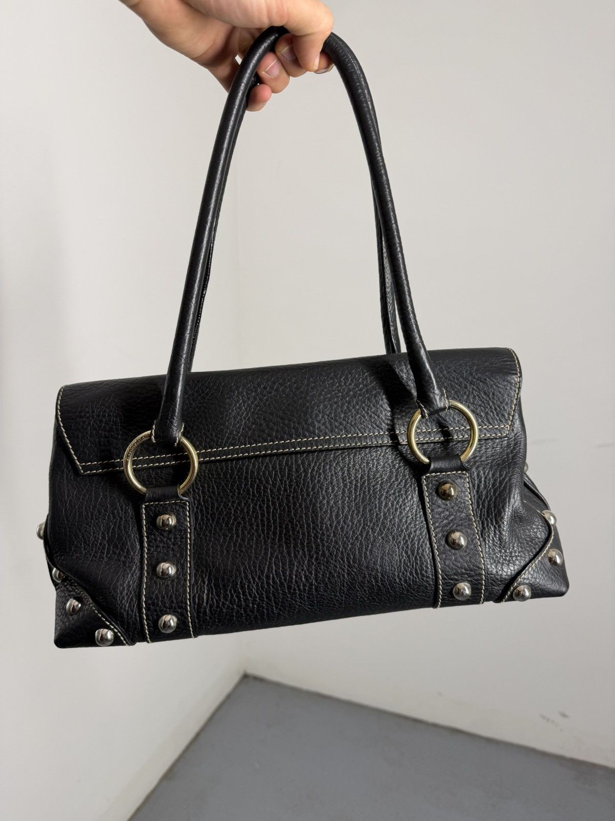 Dolce & Gabbana Dolce & Gabbana Leather Metal Rivets Handbag Size ONE SIZE - 6 Thumbnail