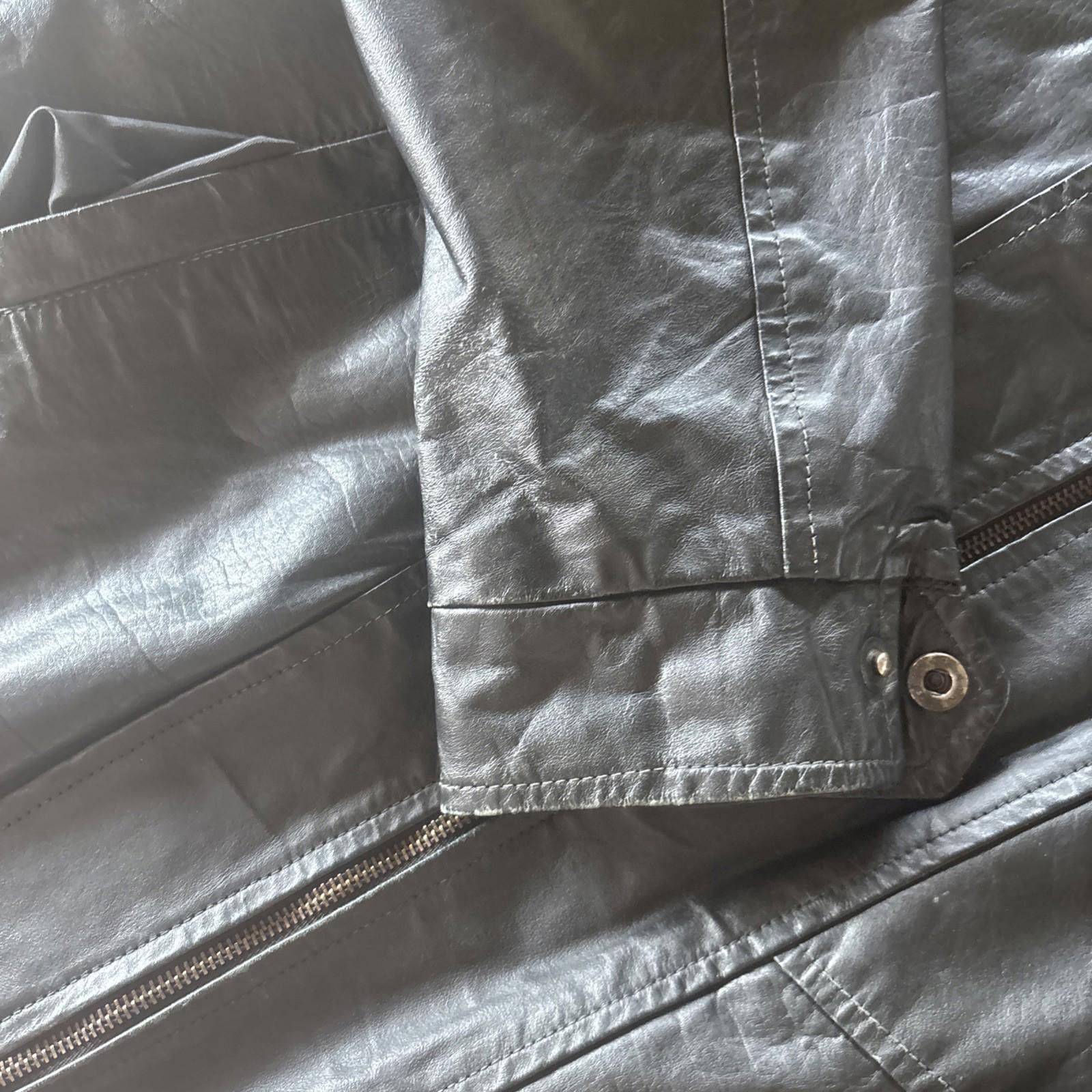 Designer Men's Jacket Genuine Leather Motorcycle Biker Black Jacket Size US L / EU 52-54 / 3 - 4 Thumbnail