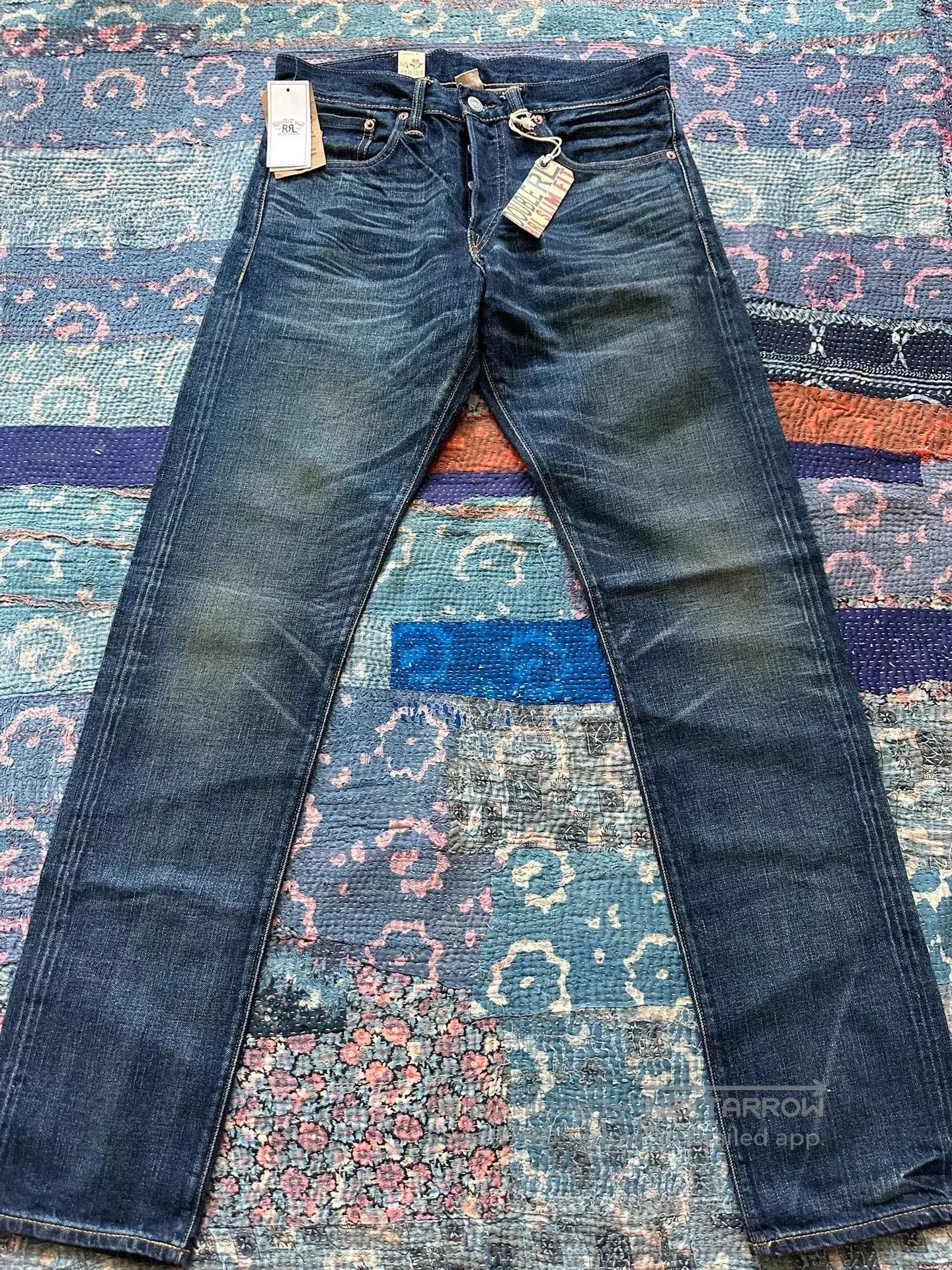 RRL Ralph Lauren rrl slim fit distressed denim jeans. Size US 30 / EU 46 - 1 Thumbnail
