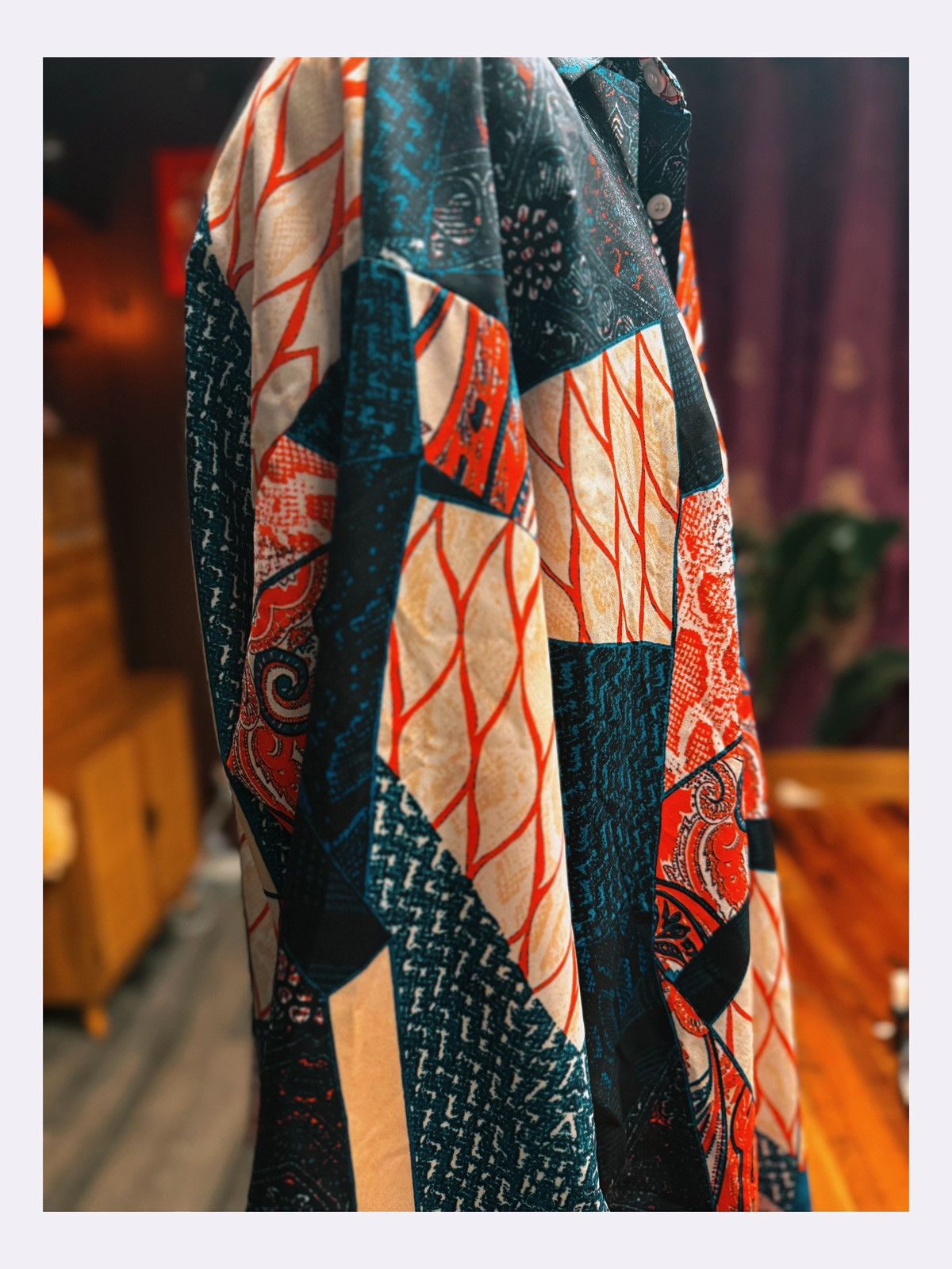 Other Unisex Vintage-Inspired Bold Patchwork Print Shirt Size US M / EU 48-50 / 2 - 5 Thumbnail