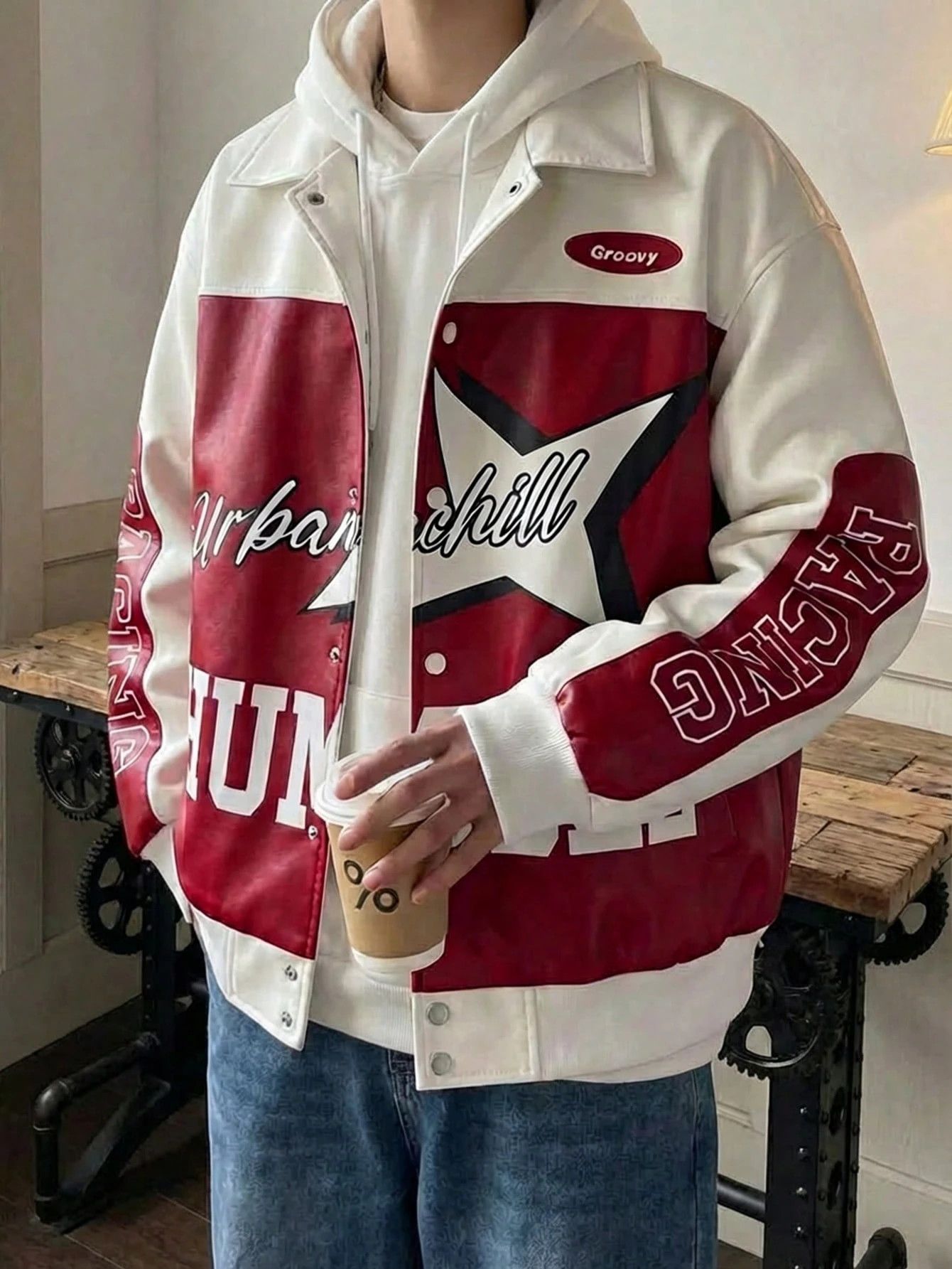 Other “HUMBLE” Racing Varsity Jacket – Red & White 🔥 Size US L / EU 52-54 / 3 - 1 Thumbnail