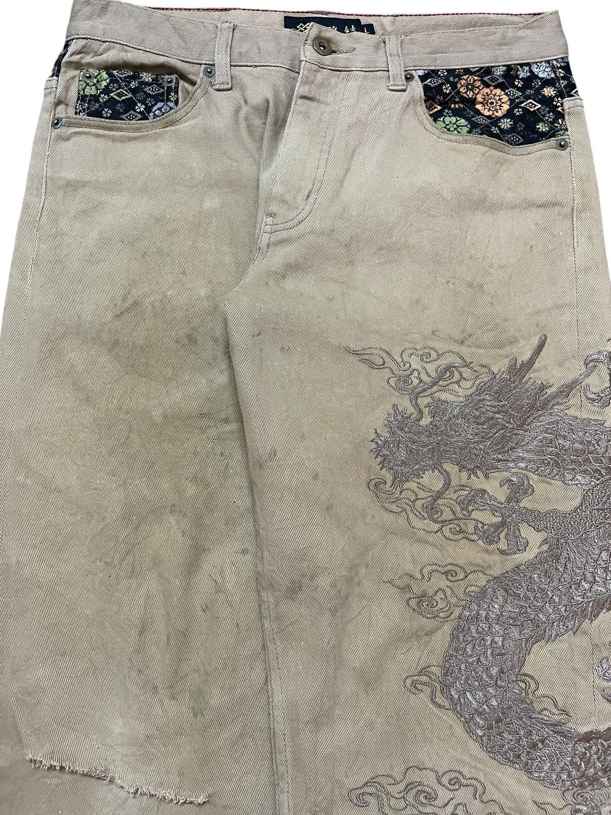 Yasuyuki Ishii Vintage Japanese Brand Dragon Embroidery Sukajan Style Denim Size US 31 - 2 Thumbnail