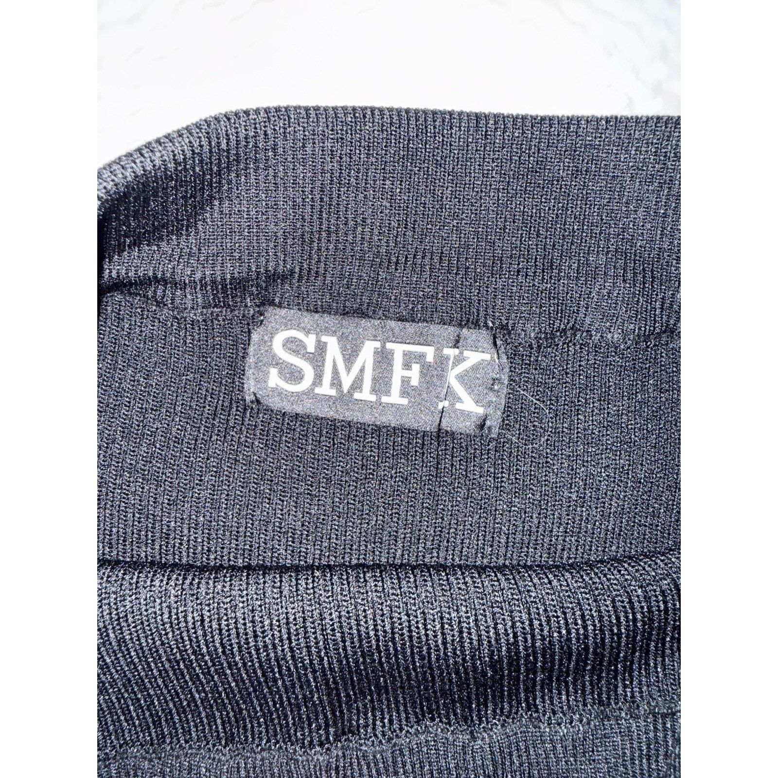 SMFK Smfk Black White Logo Knit Mini Skirt M Size 27" / US 4 / IT 40 - 3 Thumbnail