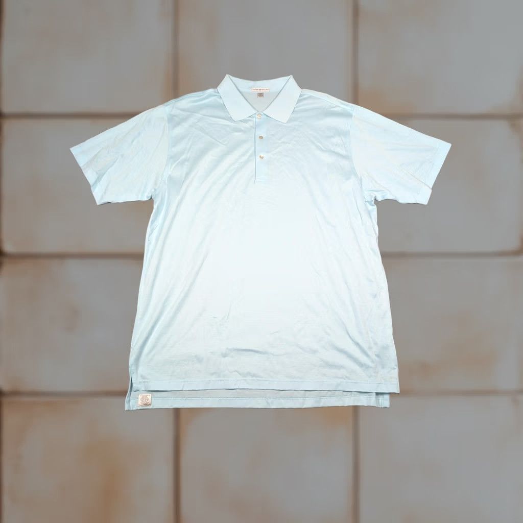 Peter Millar Peter Millar Polo Shirt Mens 2XL Blue Solid 100% Cotton Knit Casual Golf Shirt Size US XXL / EU 58 / 5 - 1 Thumbnail