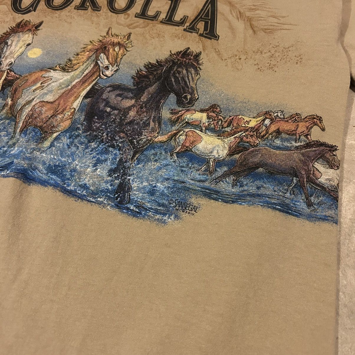 Vintage Crazy Vintage 90s Corolla Horses Wrap Around Tee Size US XL / EU 56 / 4 - 3 Thumbnail