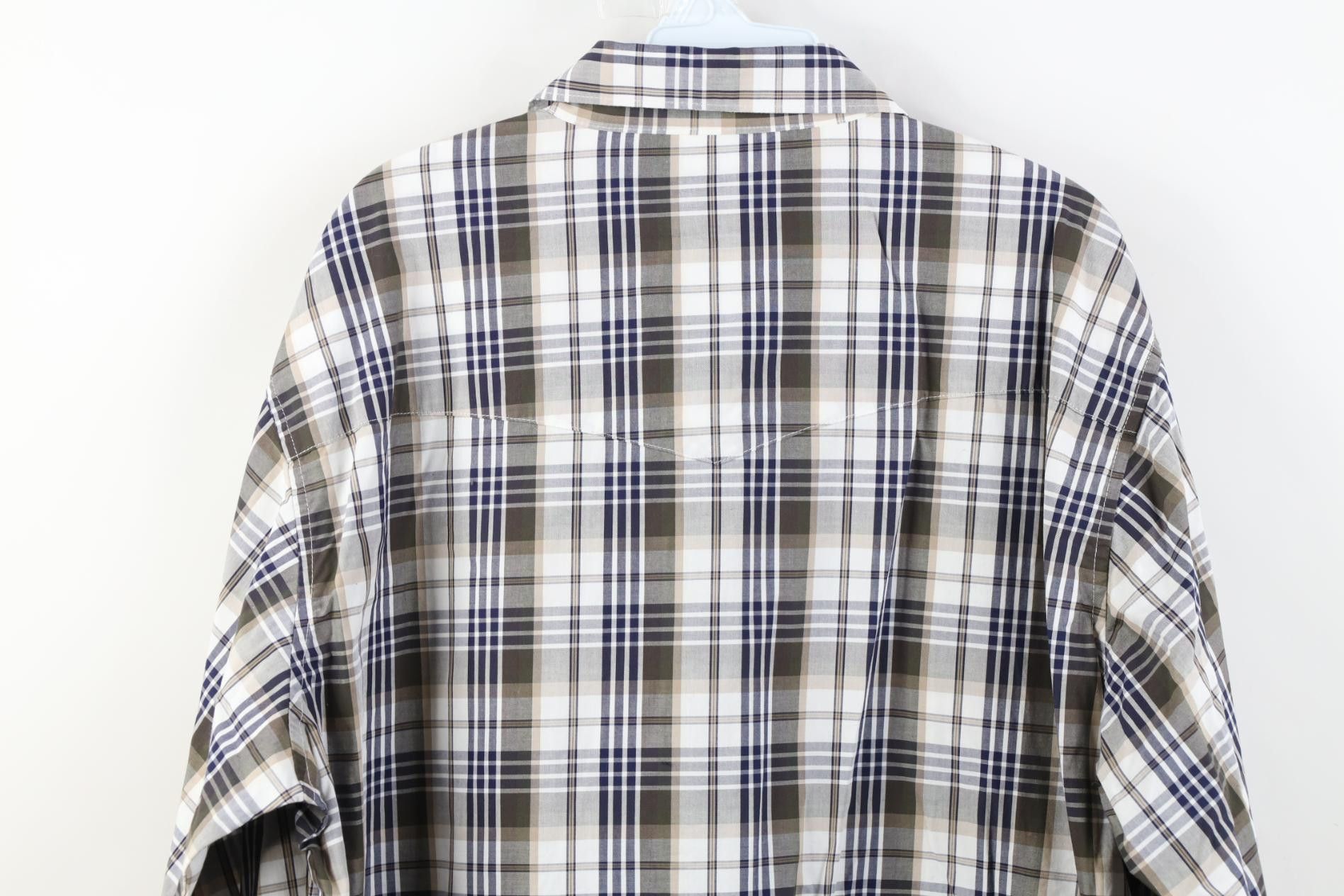Wrangler Vintage 90s Wrangler Cowboy Pearl Snap Button Shirt Plaid Size US XL / EU 56 / 4 - 10 Thumbnail