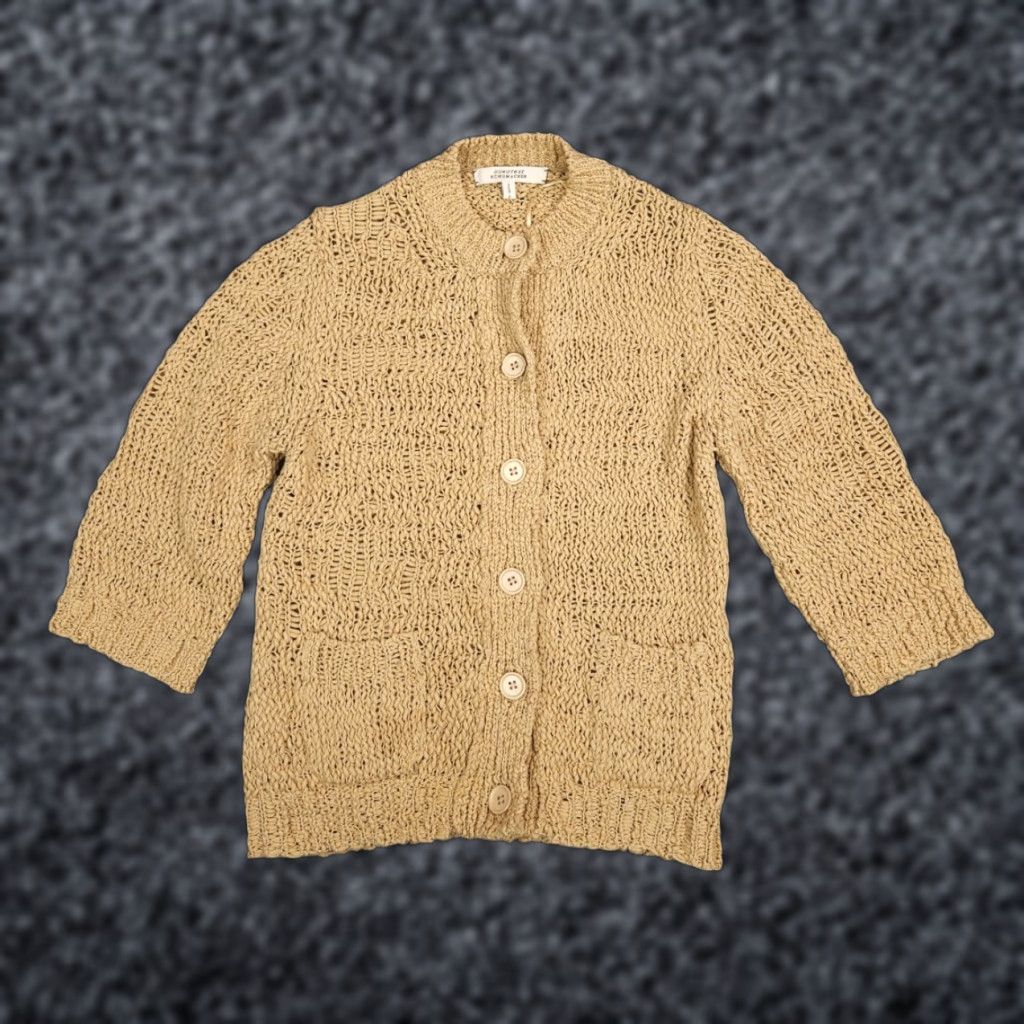 DOROTHEE SCHUMACHER Dorothee Schumacher Sweater Cardigan Women's 1 (US 2) Beige Buttons Knit Woven Cardigan Men/Women? Size XS / US 0-2 / IT 36-38 - 1 Thumbnail