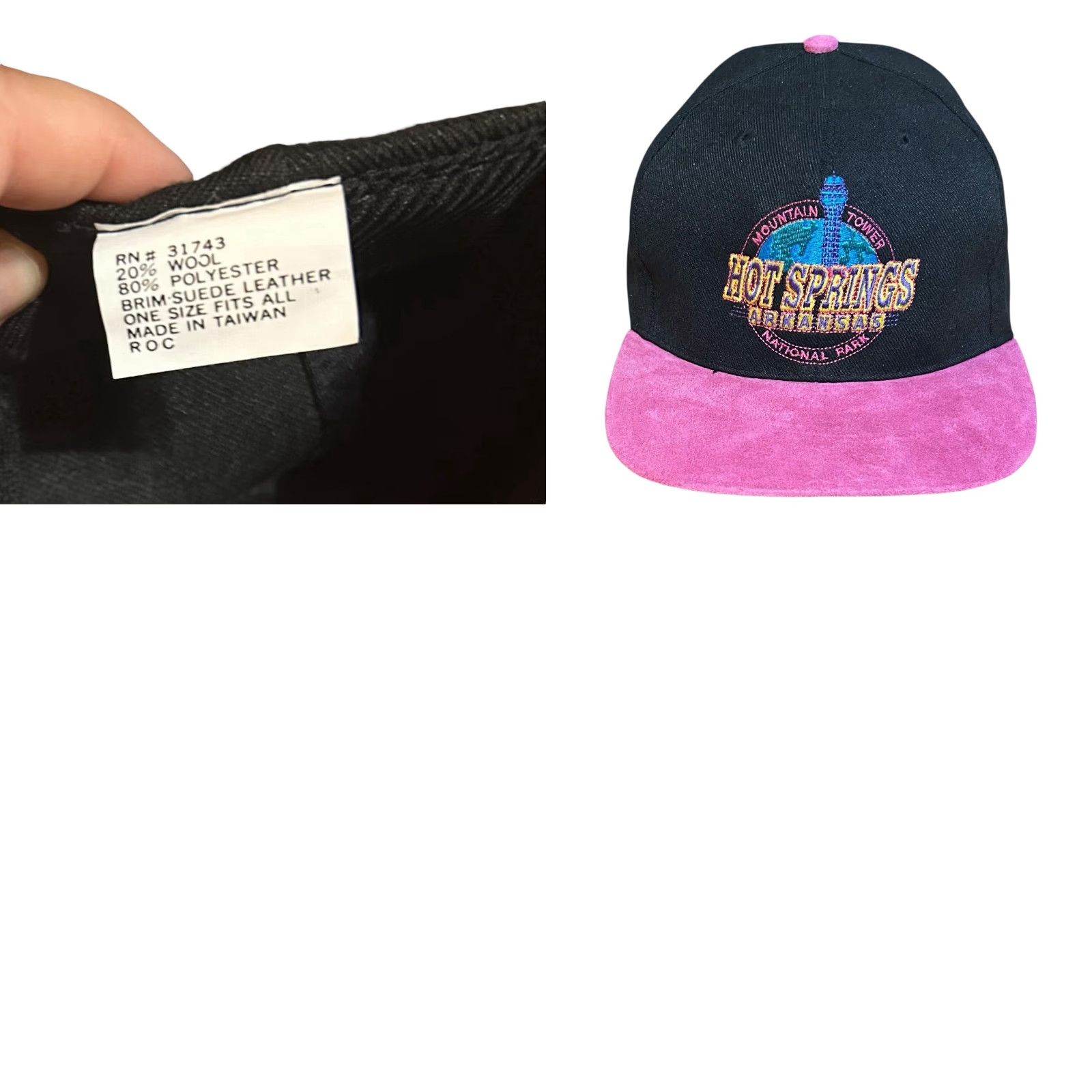 Vintage VINTAGE National Mountain Tower Hat Men Black Pink Y2K Adjustable Canvas Trucker Hat Size US M / EU 48-50 / 2 - 9 Thumbnail