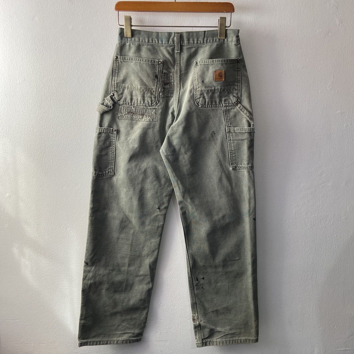 Carhartt × Vintage Distressed Faded Vintage Carhartt Double Knee Moss Green Size US 30 / EU 46 - 1 Thumbnail