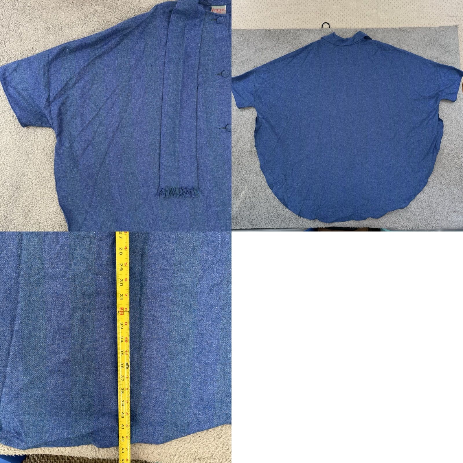 Vintage VINTAGE Triona Design Shawl Women’s One Size Blue Tweed Wool Cape Wrap Ireland Size ONE SIZE - 8 Thumbnail