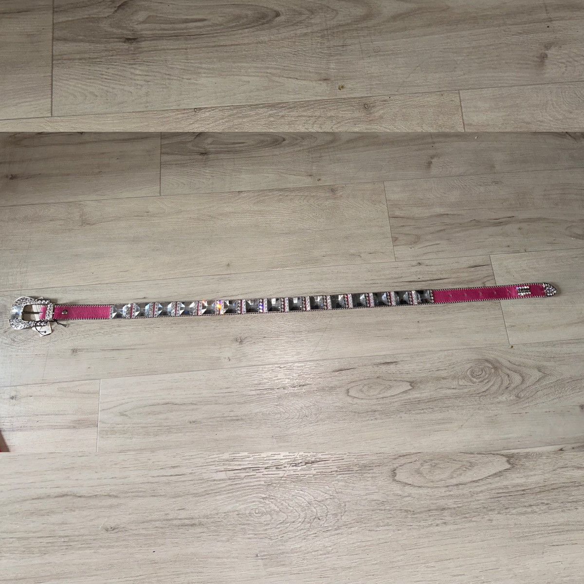 B.B. Simon AUTHENTIC BB SIMON Belt HOT PINK Swarovski Crystals Sx XL Size 34 - 4 Thumbnail