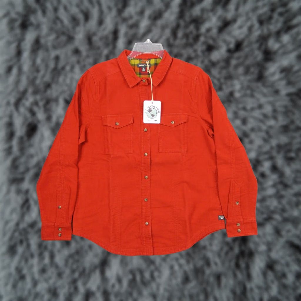 Toad&Co Toad&Co Morrison LS Shirt Womens Medium Red Organic Cotton Long Sleeve Pockets Size M / US 6-8 / IT 42-44 - 1 Thumbnail