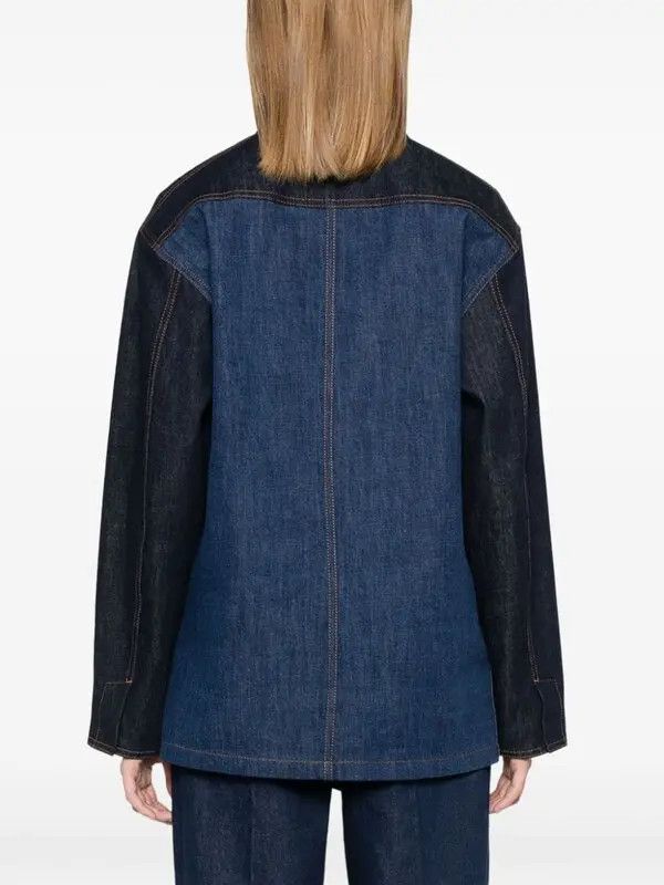 Fendi o1loc1c0126 Two-tone Denim Jacket in Blue Size M / US 6-8 / IT 42-44 - 3 Thumbnail