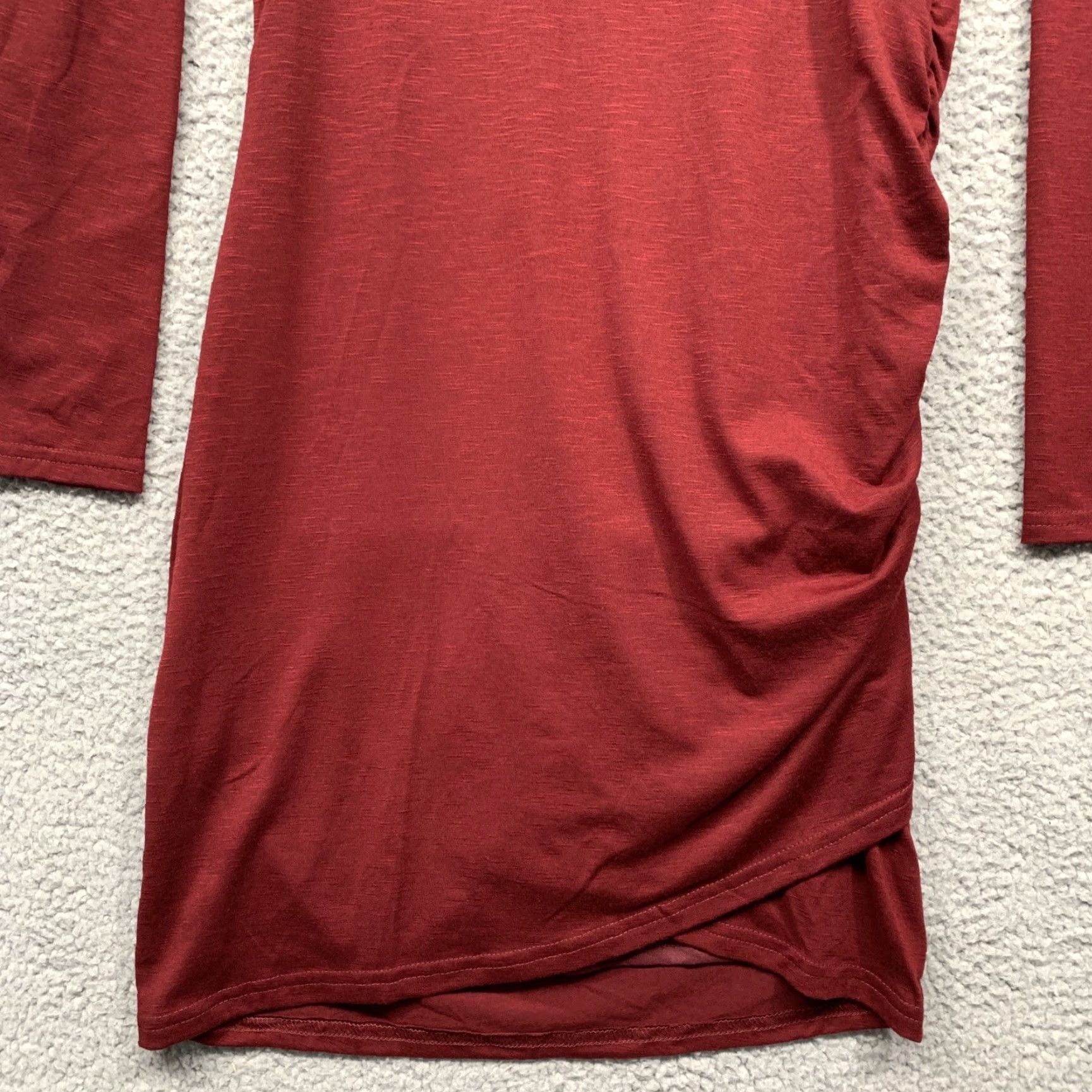 Vintage BTFBM Dress Women's M Burgundy Left Side Gathered Inner Slip High Quality NWT Dress Size M / US 6-8 / IT 42-44 - 3 Thumbnail