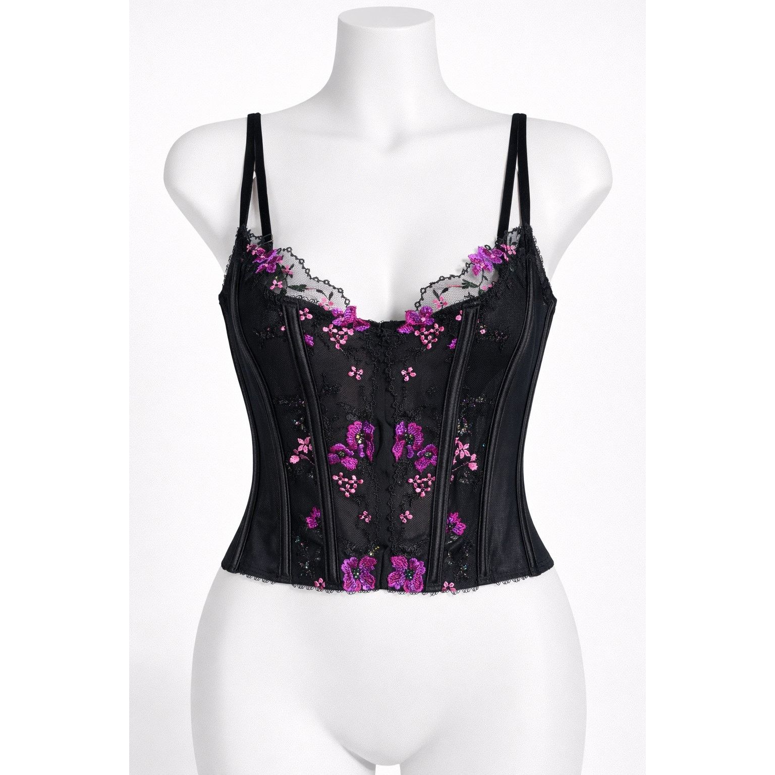 Victoria's Secret Victoria’s Secret NWT M SZ Sexy Black Mesh Floral Corset Size M / US 6-8 / IT 42-44 - 1 Thumbnail