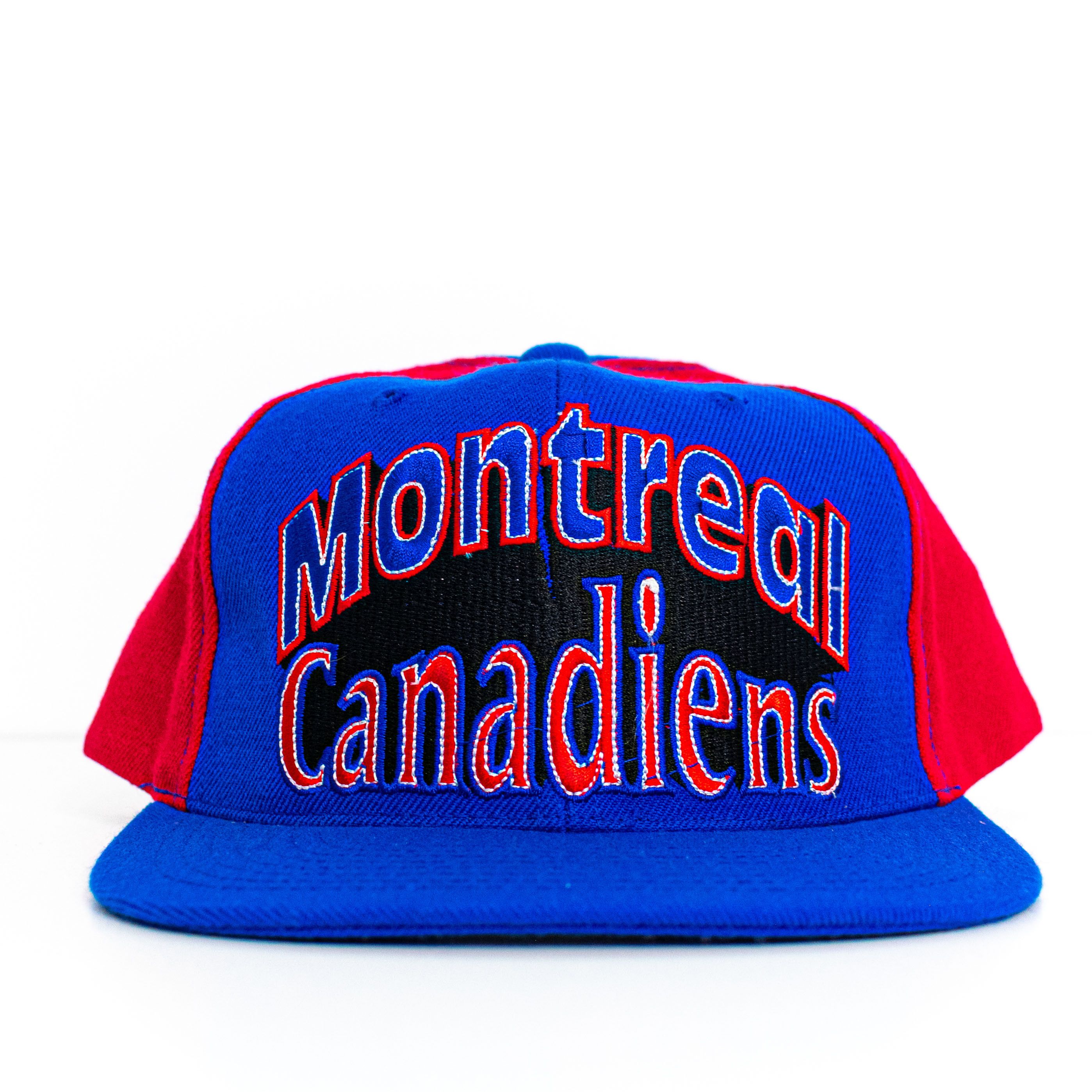 NHL VTG 90s AJD Montreal Canadiens Double Line Snapback Hat Size ONE SIZE - 1 Thumbnail