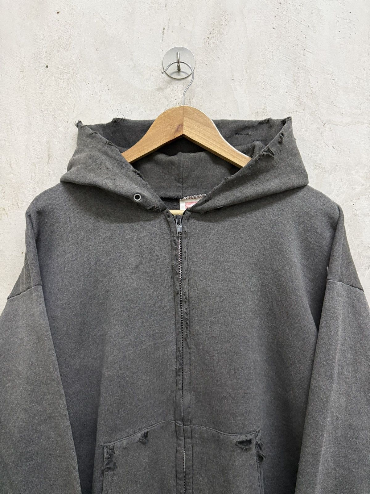 Vintage Thrashed Sun Faded Zipper Distressed Hoodie Size US L / EU 52-54 / 3 - 2 Thumbnail