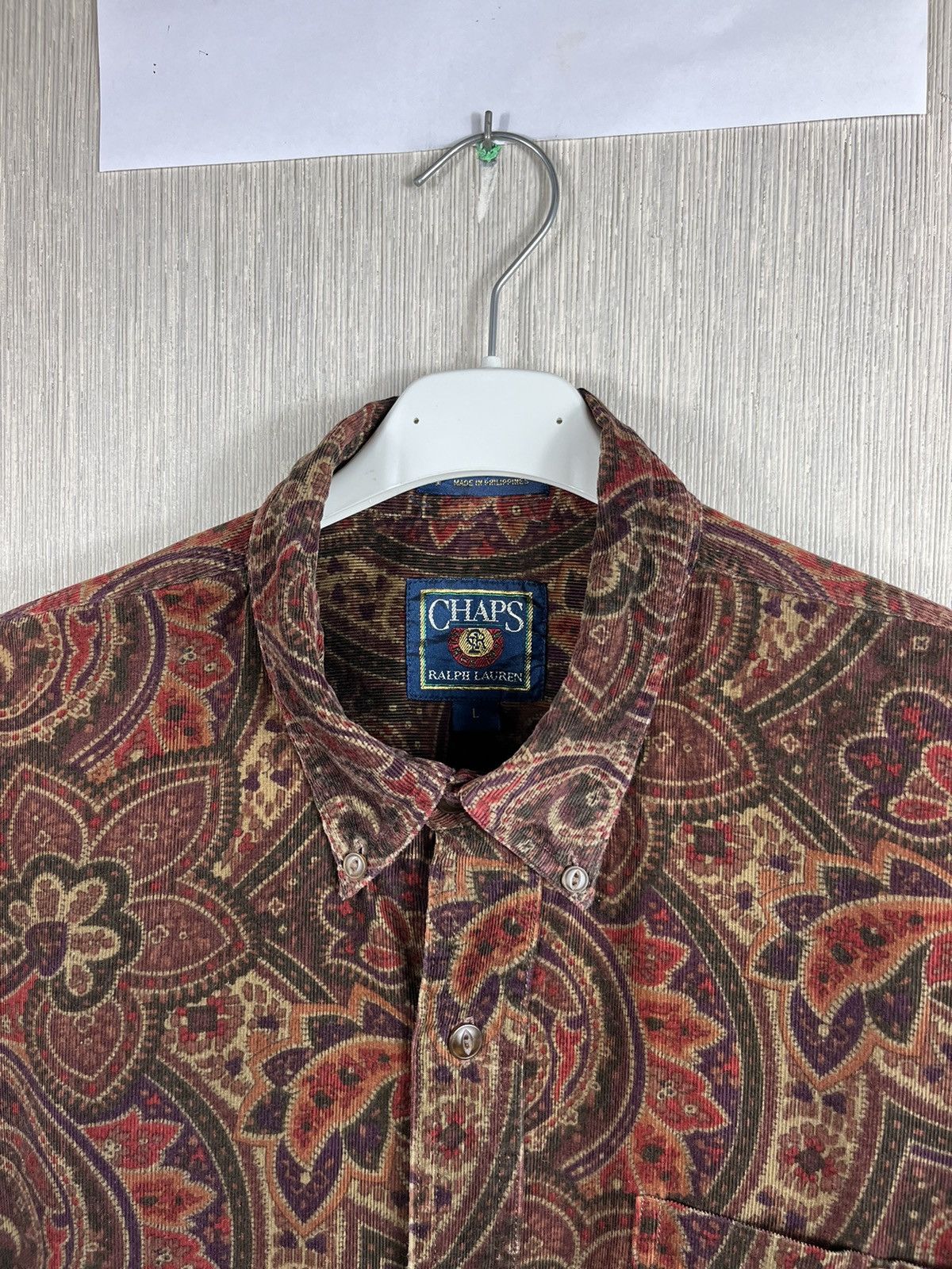Chaps Ralph Lauren × Ralph Lauren × Vintage Chaps Ralph Lauren corduroy velvet fullprint floral shirt Size US L / EU 52-54 / 3 - 9 Thumbnail