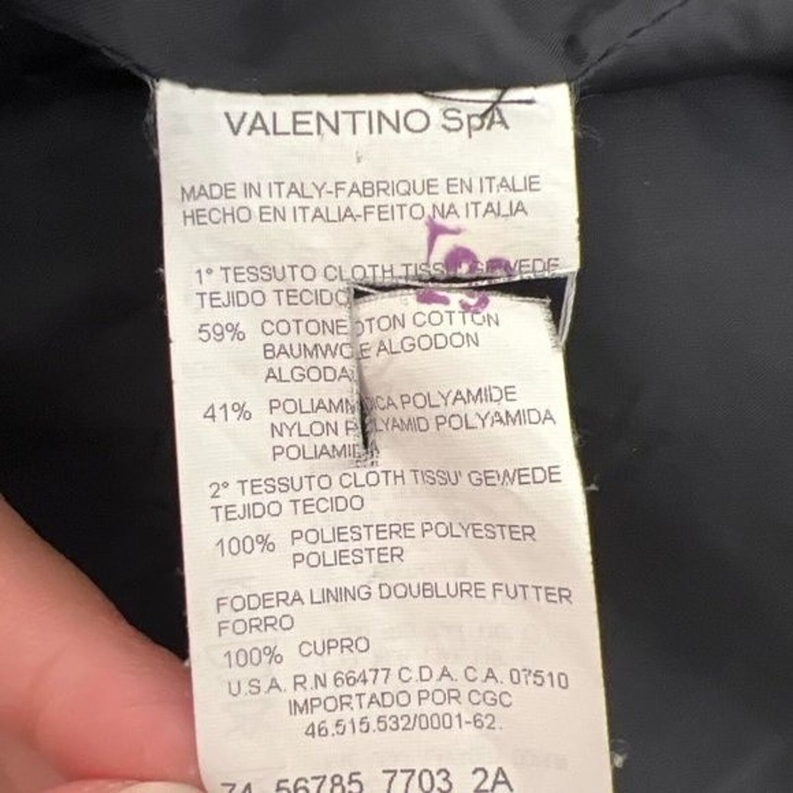 Valentino VALENTINO Navy Blue Satin Double Breasted Peacoat, M/IT44 Size M / US 6-8 / IT 42-44 - 5 Thumbnail