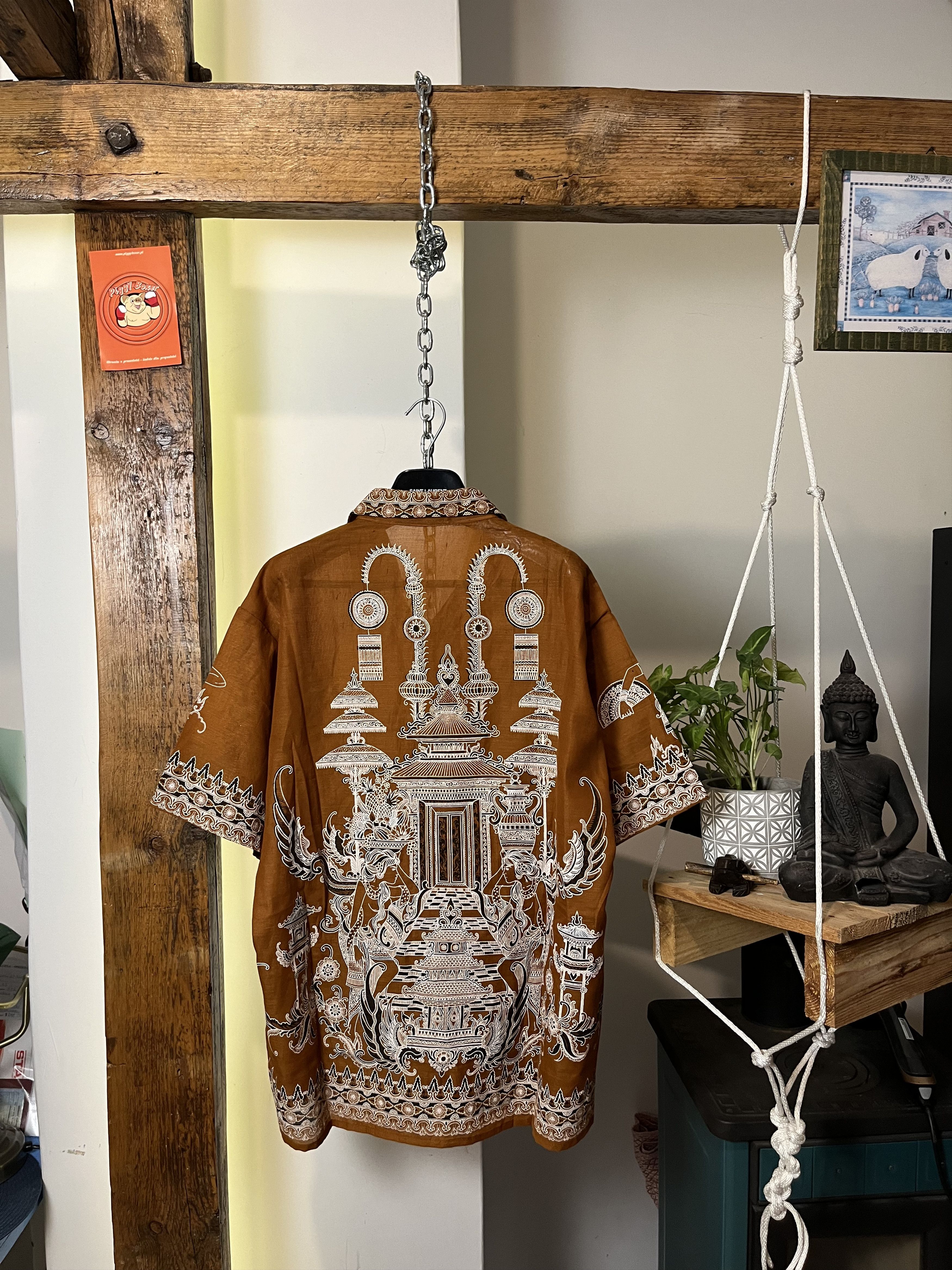 Japanese Brand × Vintage Vintage Linen Maya Fullprint Summer Shirts Size US XL / EU 56 / 4 - 1 Thumbnail