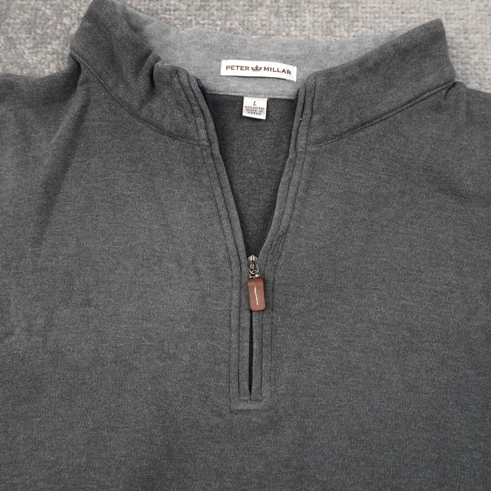 Peter Millar Peter Millar Cotton 1/4 Zip Mens Large Gray Long Sleeve Pullover Sweatshirt Vintage Size US L / EU 52-54 / 3 - 7 Thumbnail