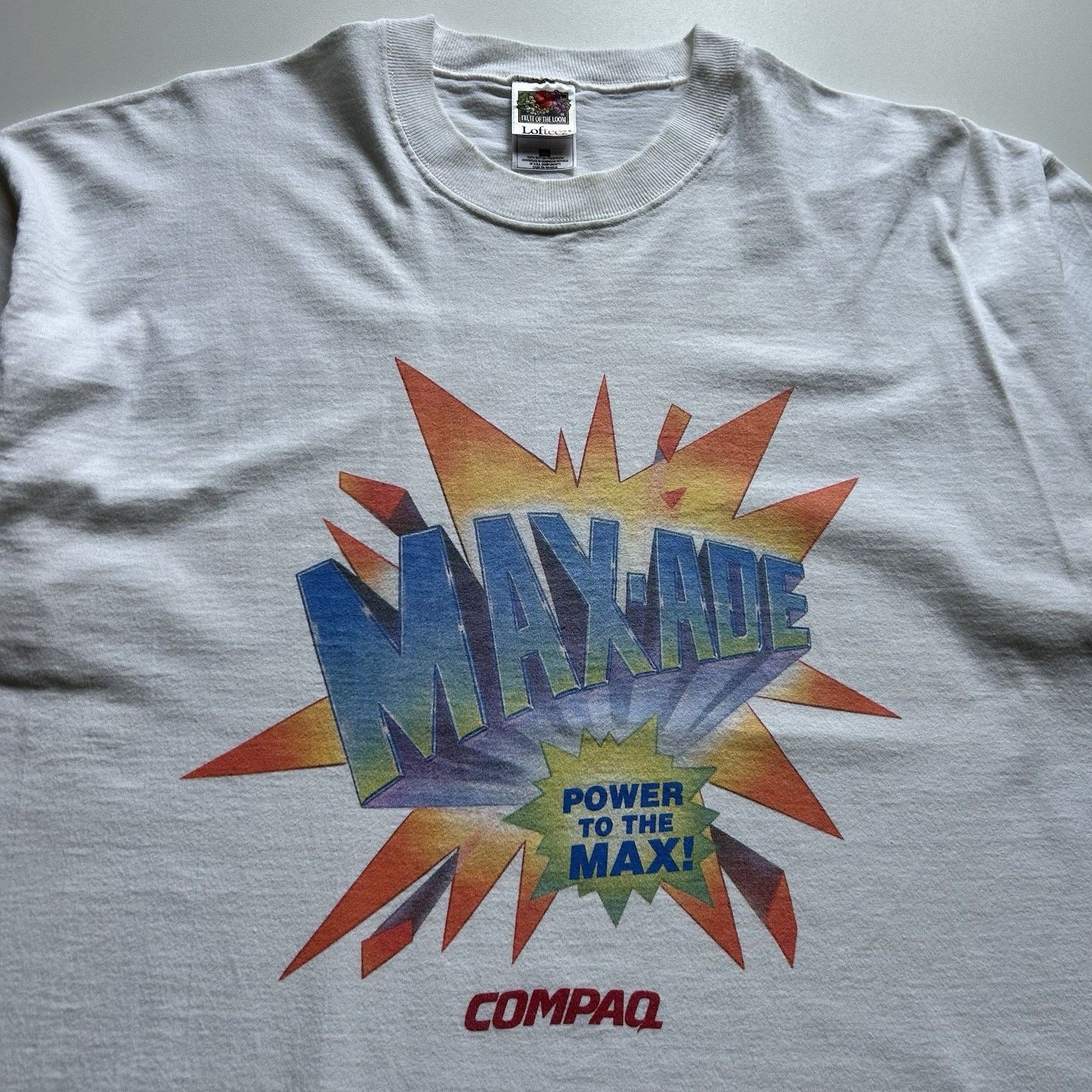 Fruit Of The Loom Vintage 90s Compaq Maxade T Shirt XL Computer Art Promo Rare Size US XL / EU 56 / 4 - 2 Thumbnail