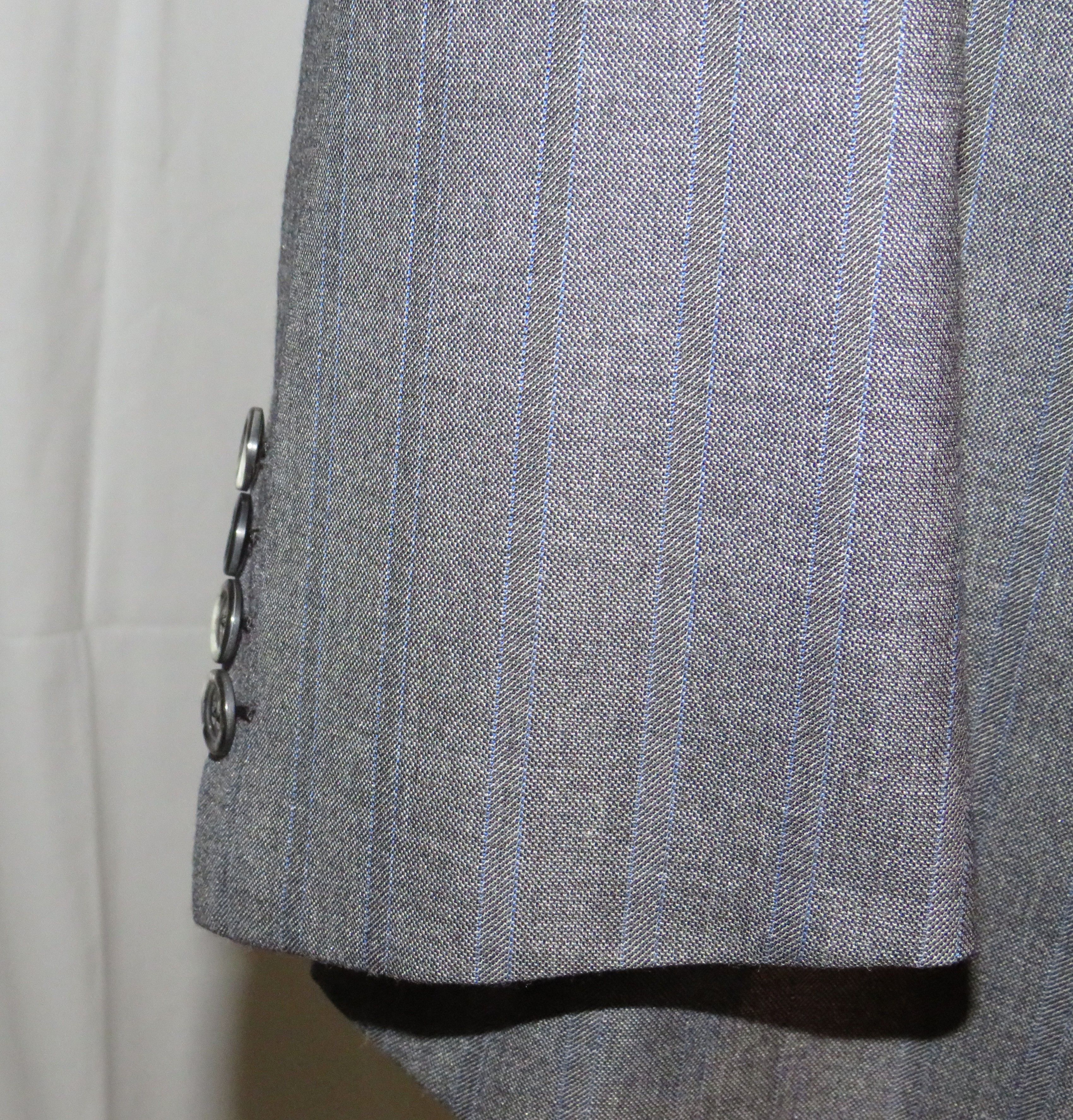 Brioni Gray Striped Silk Blend Current Two Button Suit 52R NWT Size 52R - 9 Thumbnail