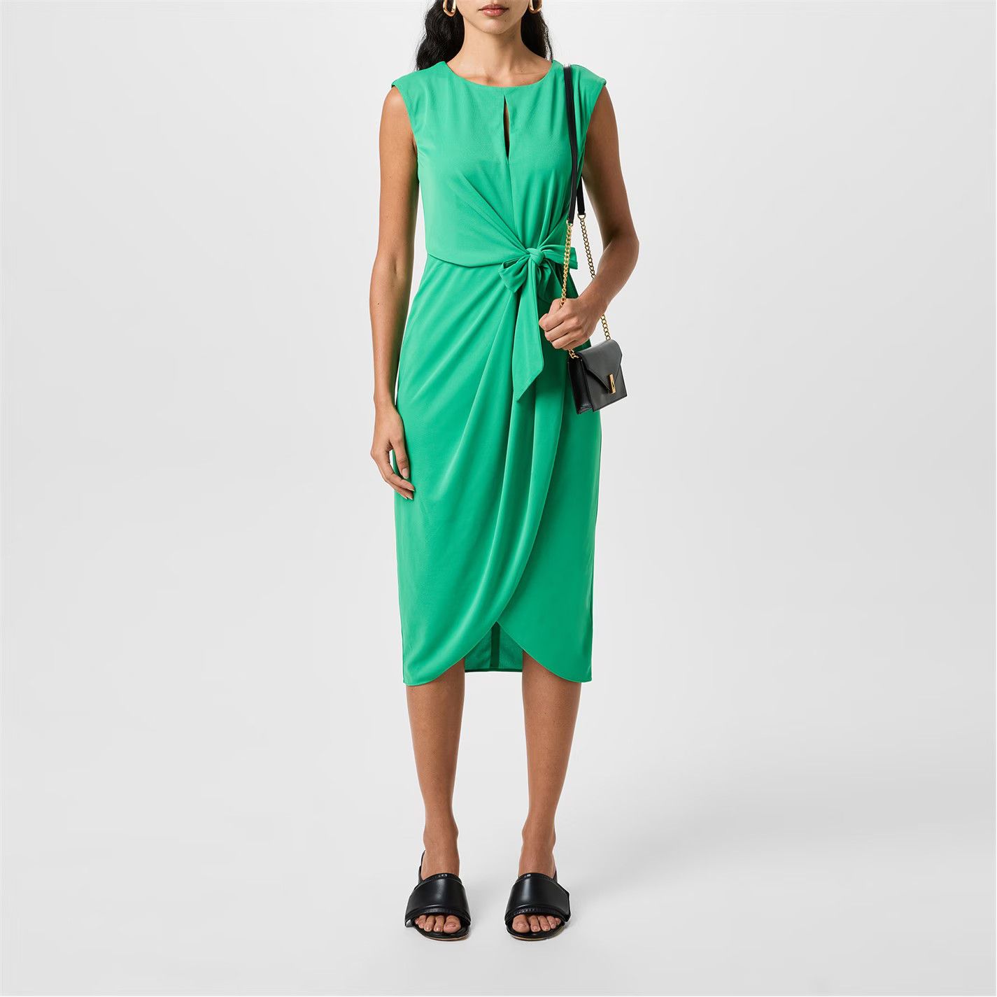 Lauren Ralph Lauren o1g2r1mq0825 Reidly Belted Dress in Green Topaz Size XS / US 0-2 / IT 36-38 - 2 Thumbnail