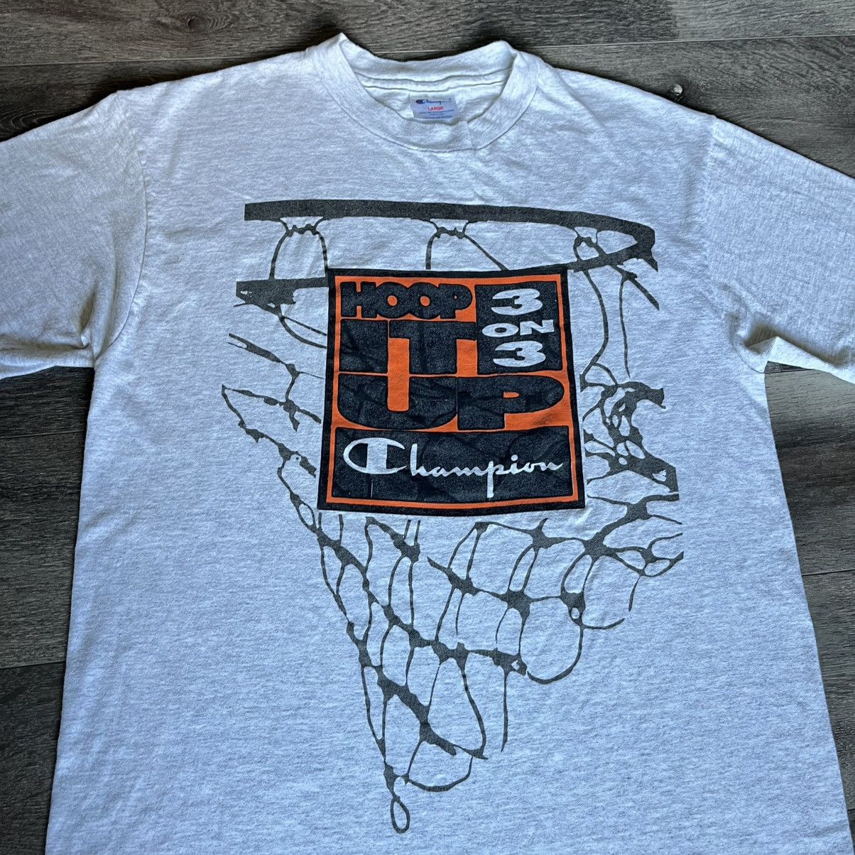 Champion Vintage 1990s Champion Hoop it up 3 on 3 Basketball Logo Tee Size US L / EU 52-54 / 3 - 3 Thumbnail