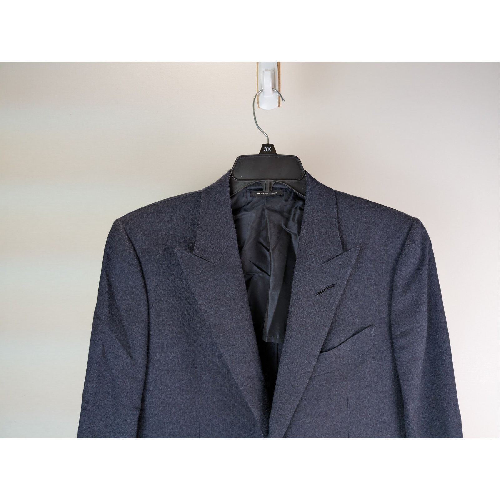 Tom Ford o1rshd1 CC20 Shelton Sharkskin Slim-Fit Wool Suit Jacket Size US M / EU 48-50 / 2 - 3 Thumbnail