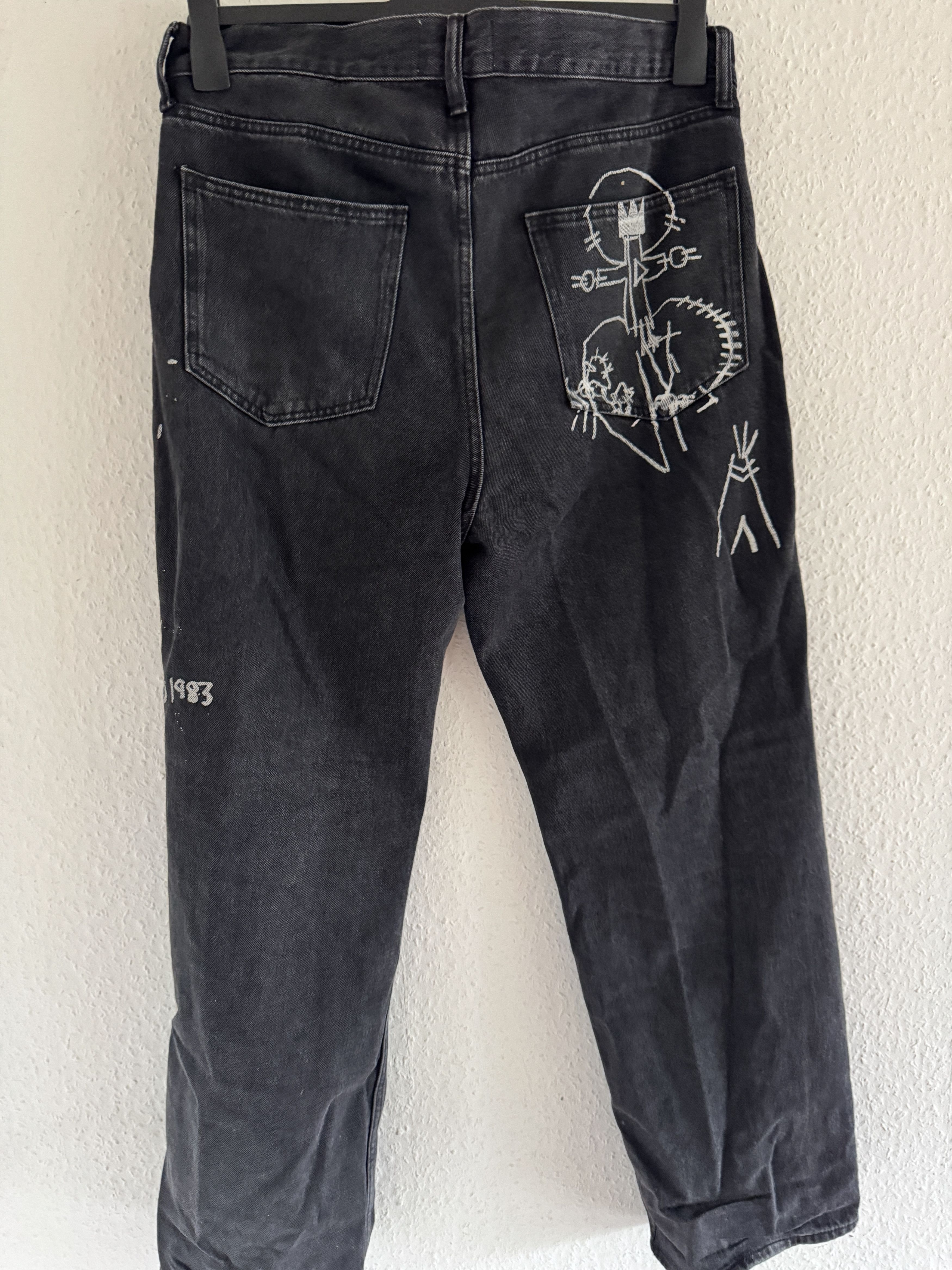 H&M × Jean-Michel Basquiat × Who Decides War Baggy Fit Denim Jeans Size US 32 / EU 48 - 6 Thumbnail