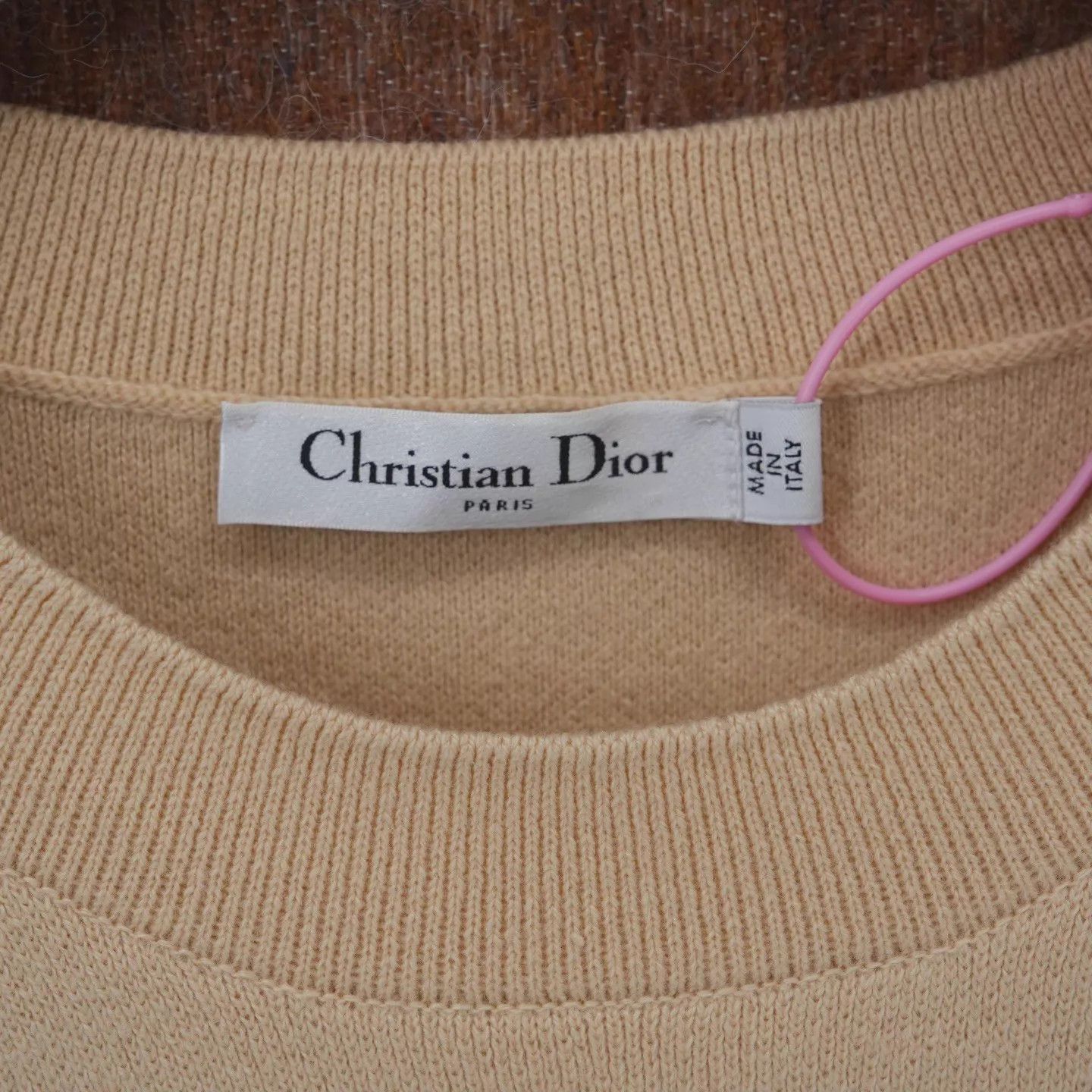 Dior Christian Dior Beige Logo-Stripe Cashmere Pullover Size S / US 4 / IT 40 - 4 Thumbnail