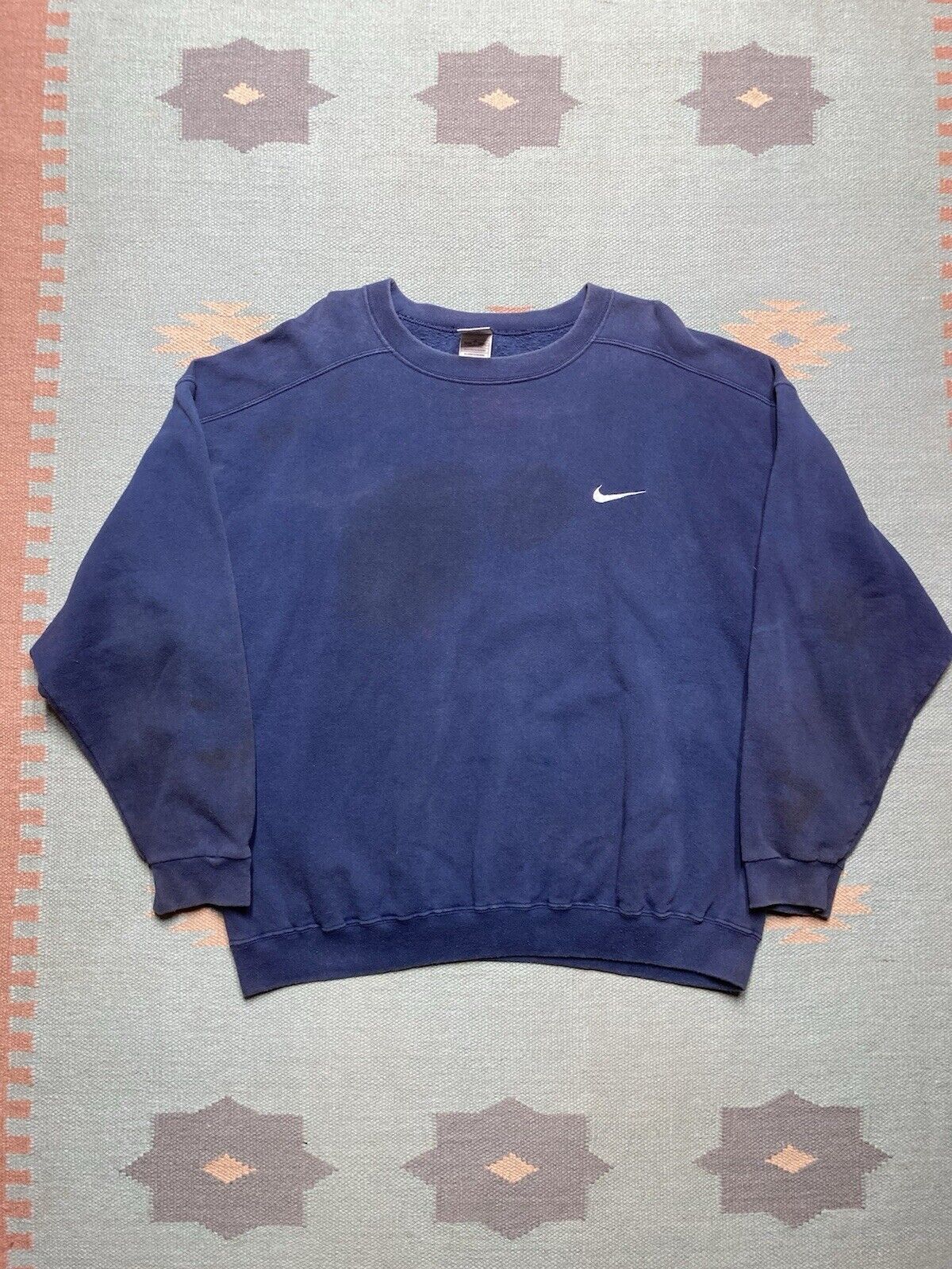 Nike × Vintage VTG crewneck sweatshirt Nike embroidered swoosh check logo L Size US L / EU 52-54 / 3 - 1 Thumbnail