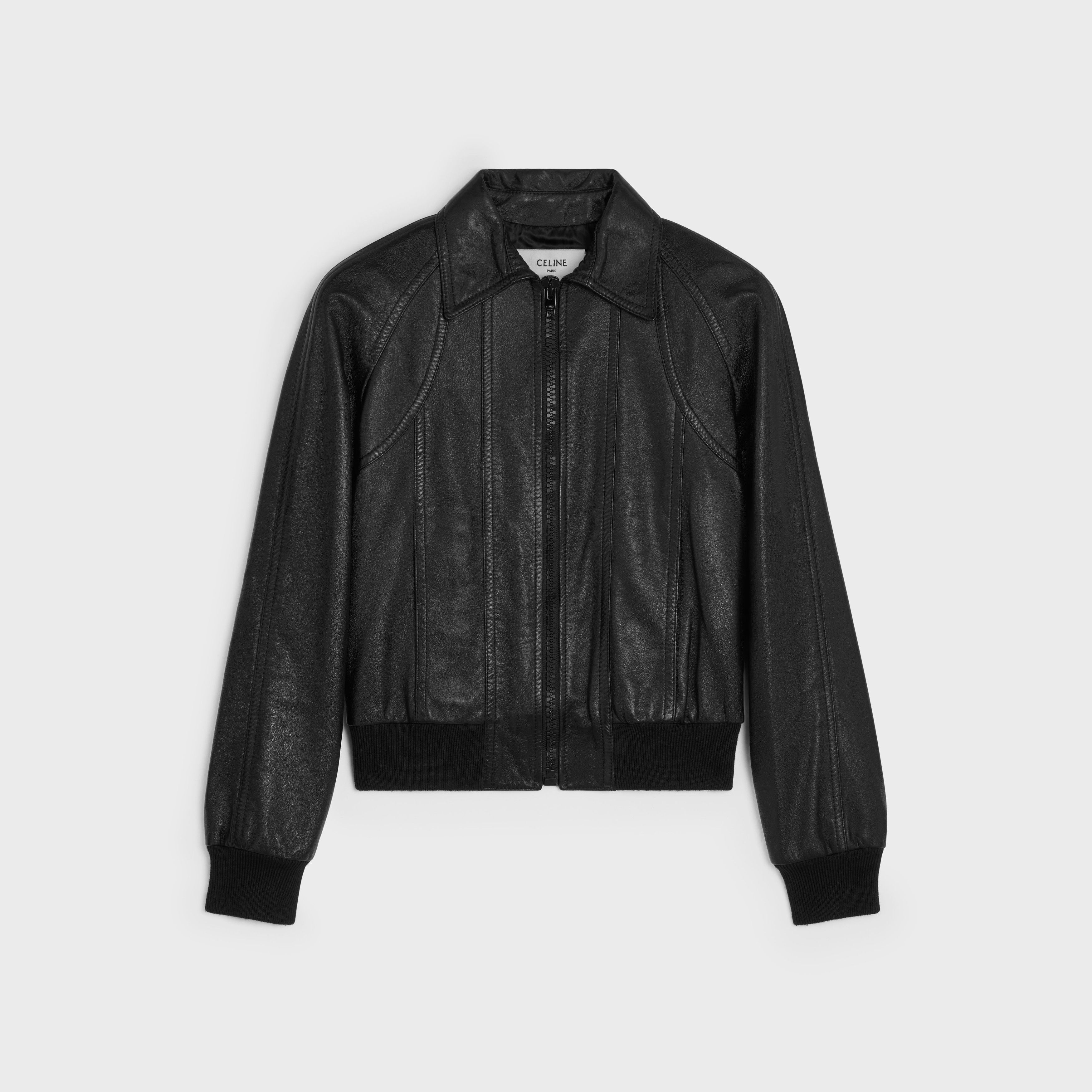 blouson jacket with cutouts in soft lambskin
