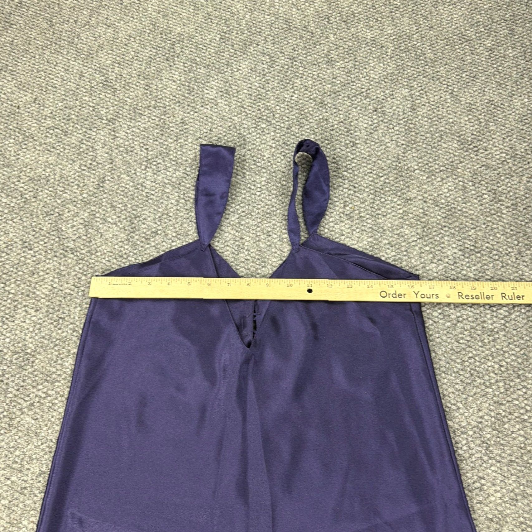 Vintage VINTAGE Erika Taylor Intimates Nightgown Womens Medium Purple Satin Chemise Sleepwear Size ONE SIZE - 6 Thumbnail