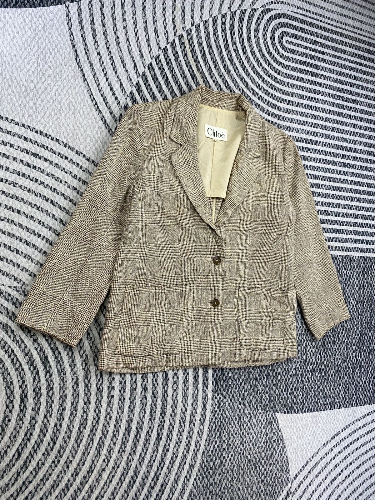 Chloe Vintage Chloe Double Button Plaid Blazer Size S / US 4 / IT 40 - 3 Thumbnail