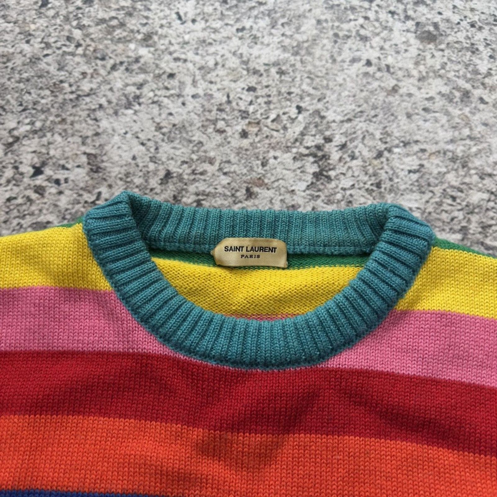 Saint Laurent Paris Saint Laurent Paris Hedi Slimane AW15 Rainbow Stripe Sweater Size US M / EU 48-50 / 2 - 4 Thumbnail